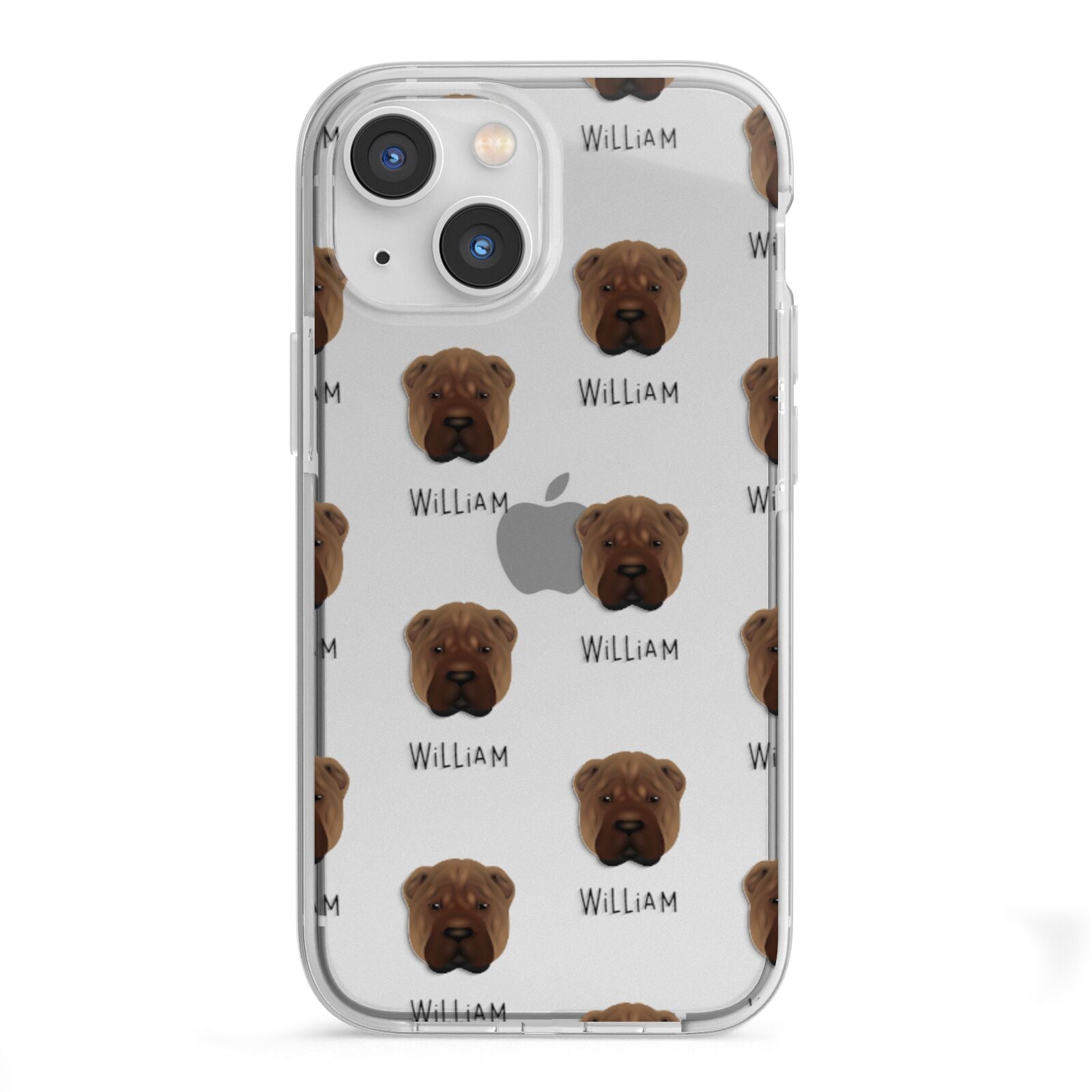 Shar Pei Icon with Name iPhone 13 Mini TPU Impact Case with White Edges