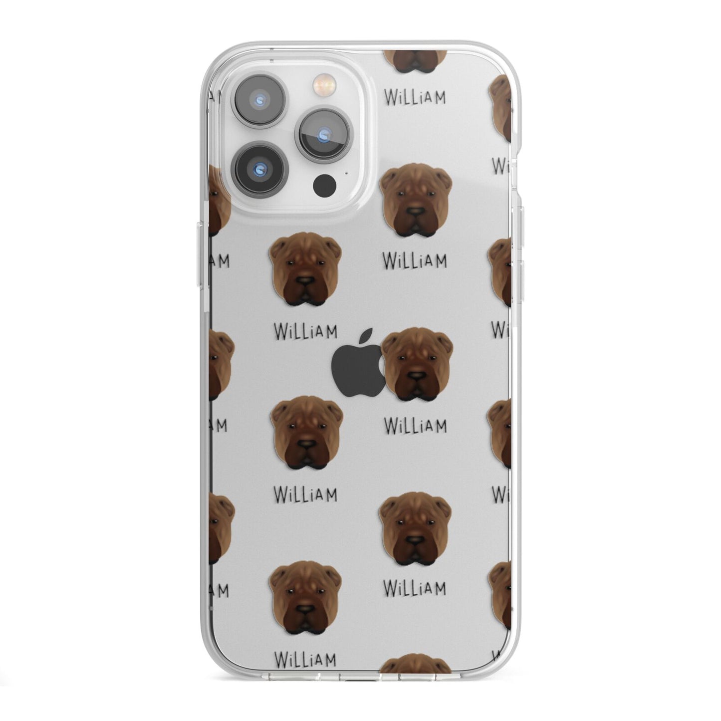Shar Pei Icon with Name iPhone 13 Pro Max TPU Impact Case with White Edges