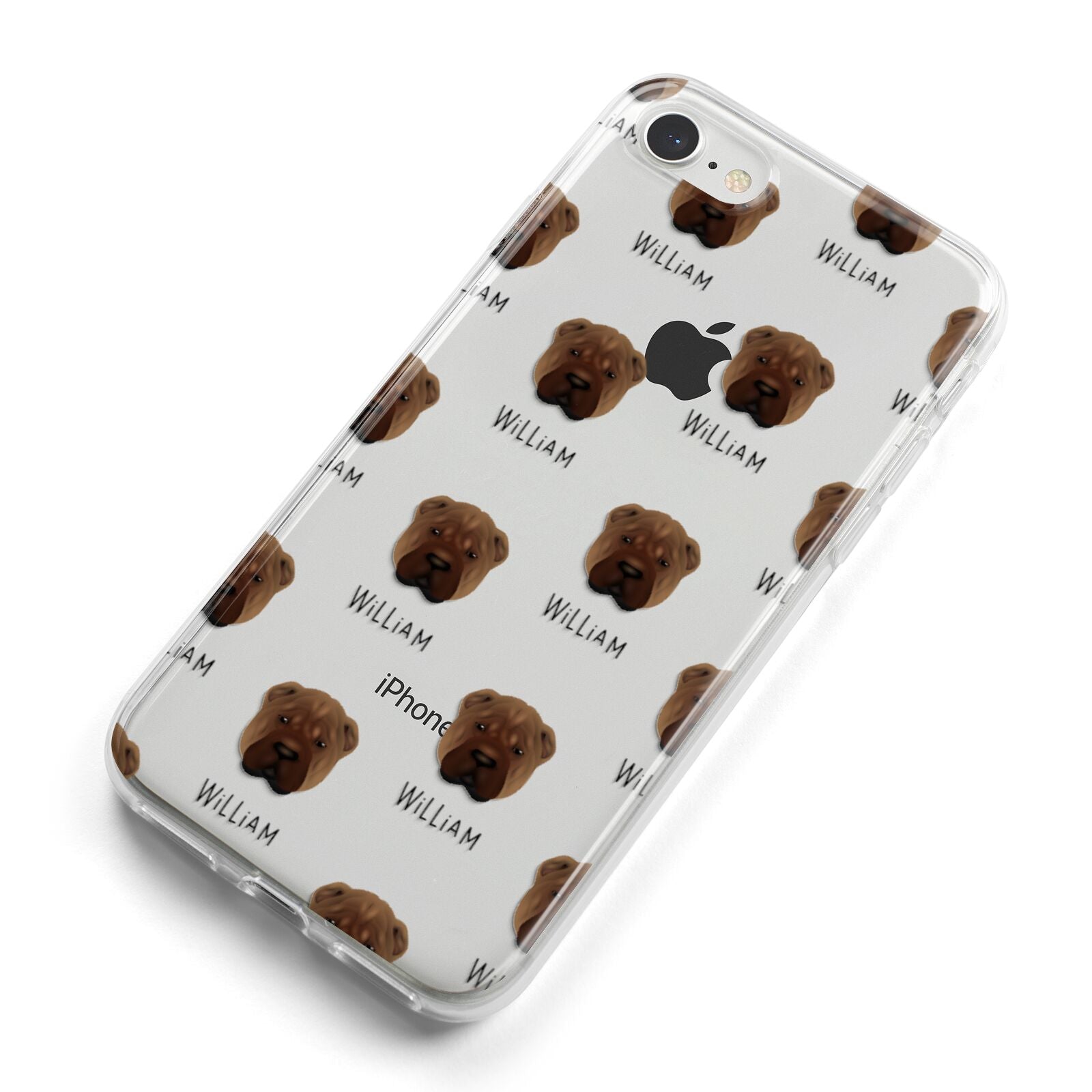 Shar Pei Icon with Name iPhone 8 Bumper Case on Silver iPhone Alternative Image