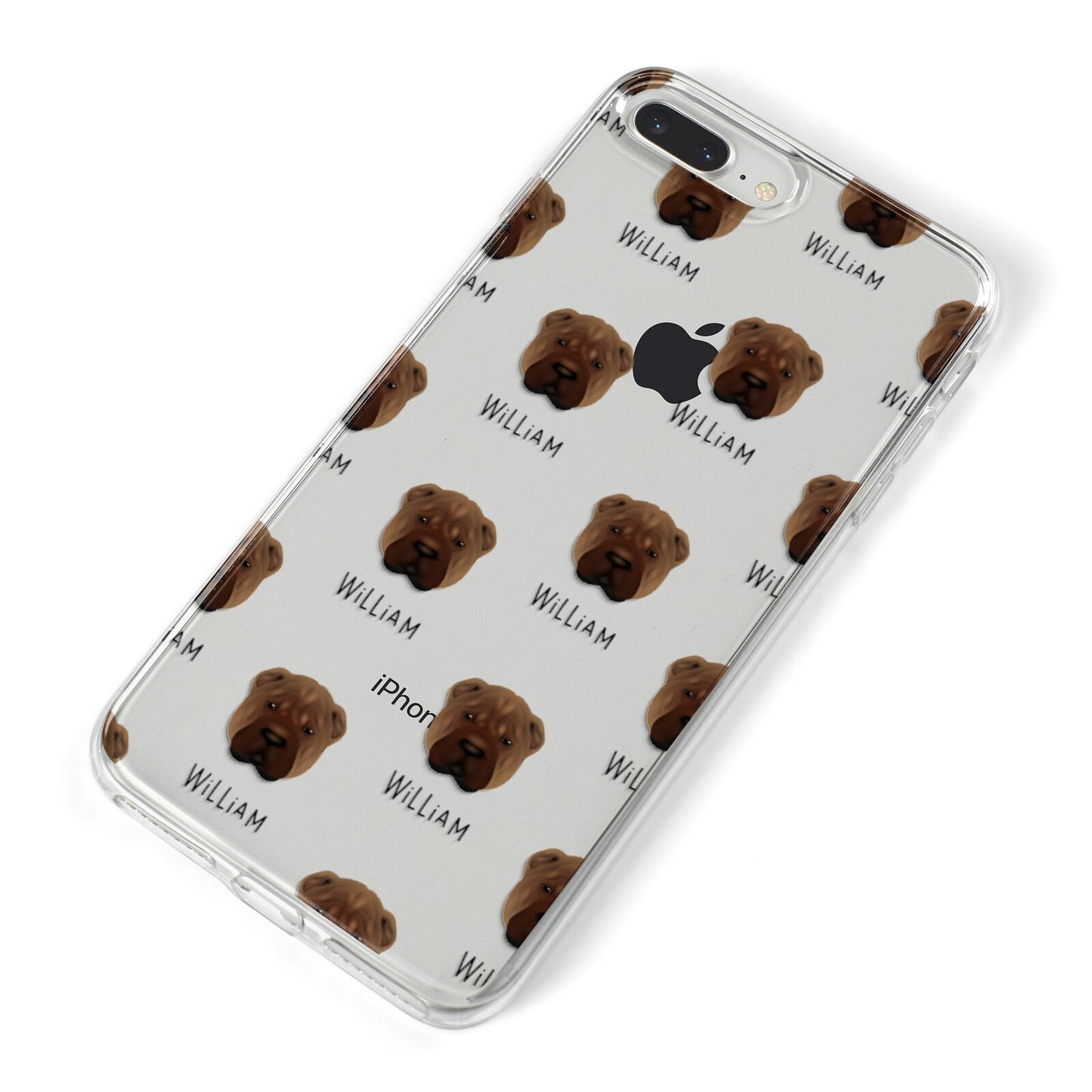 Shar Pei Icon with Name iPhone 8 Plus Bumper Case on Silver iPhone Alternative Image