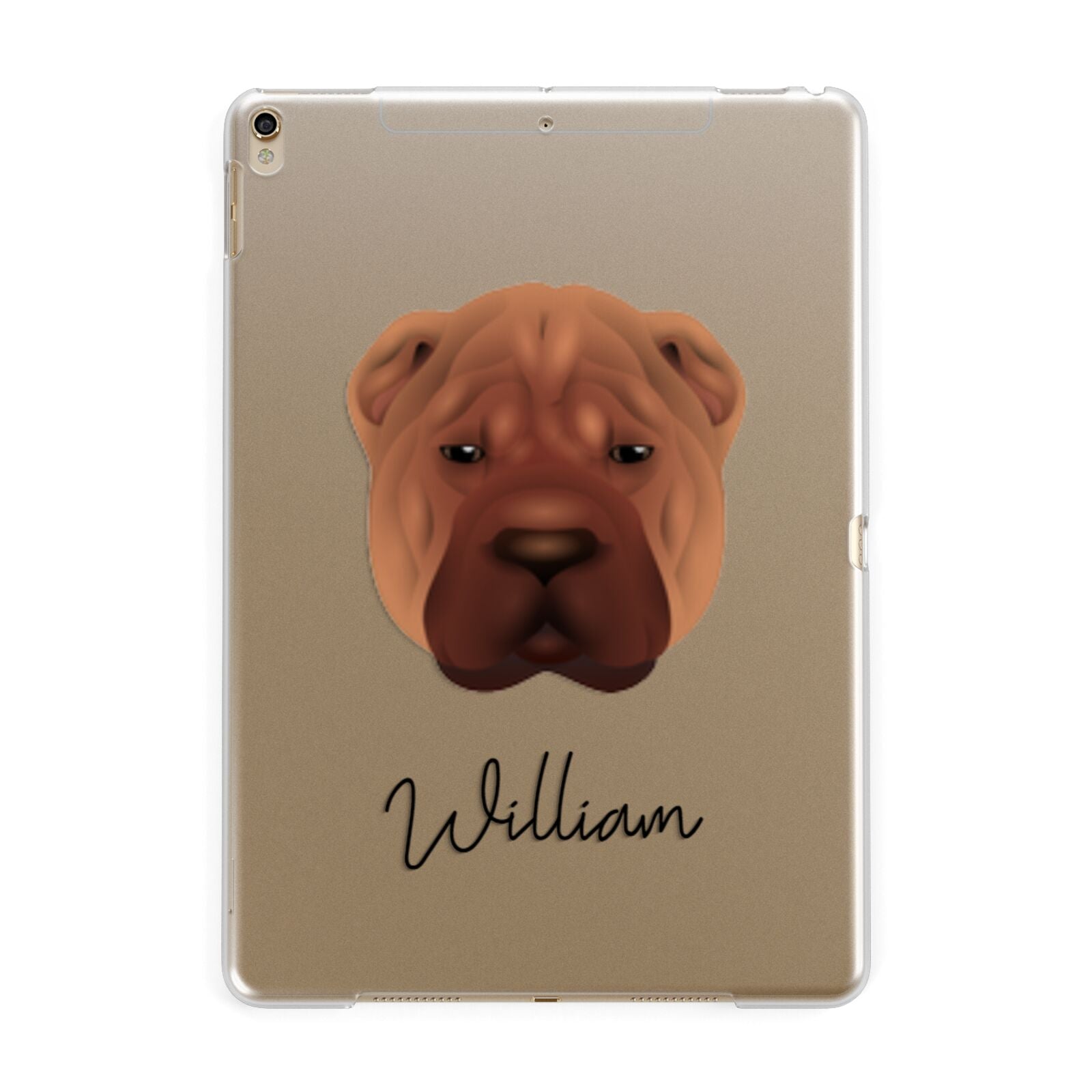 Shar Pei Personalised Apple iPad Gold Case