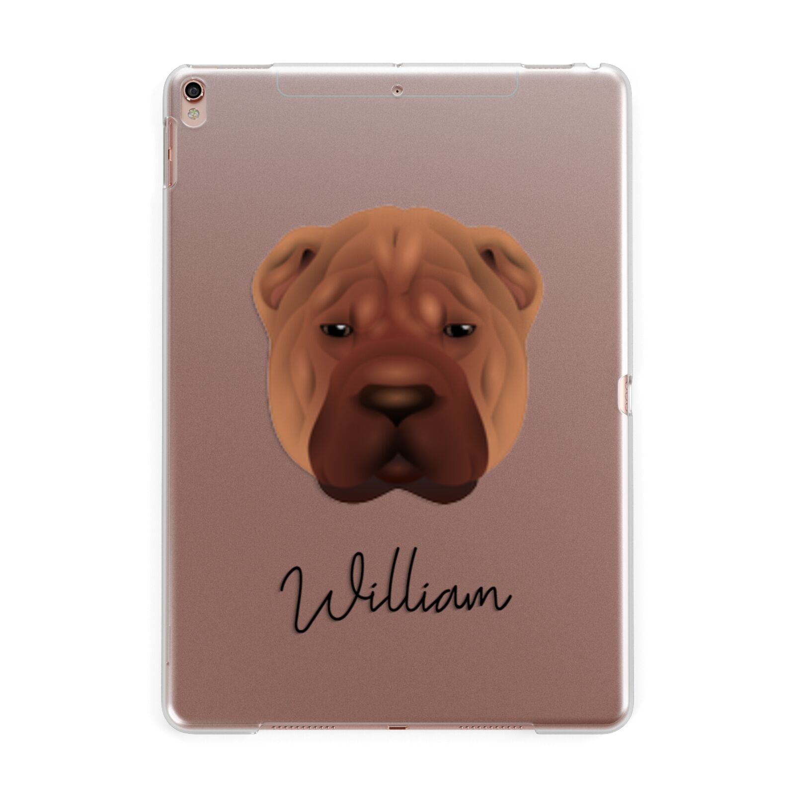 Shar Pei Personalised Apple iPad Rose Gold Case