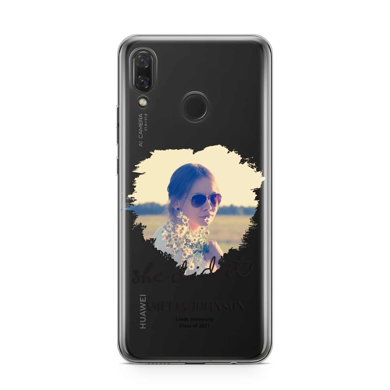 She Did It Graduation Photo with Name Huawei Nova 3 Phone Case