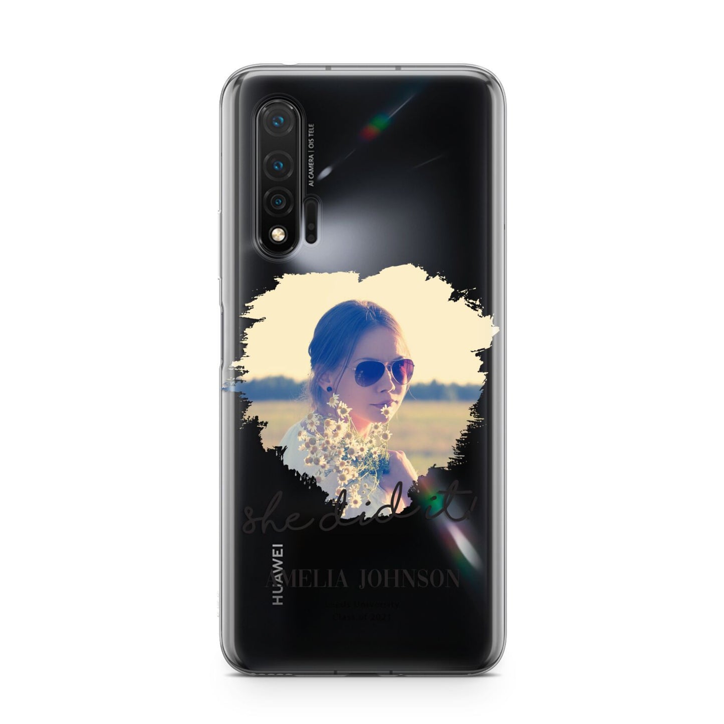 She Did It Graduation Photo with Name Huawei Nova 6 Phone Case