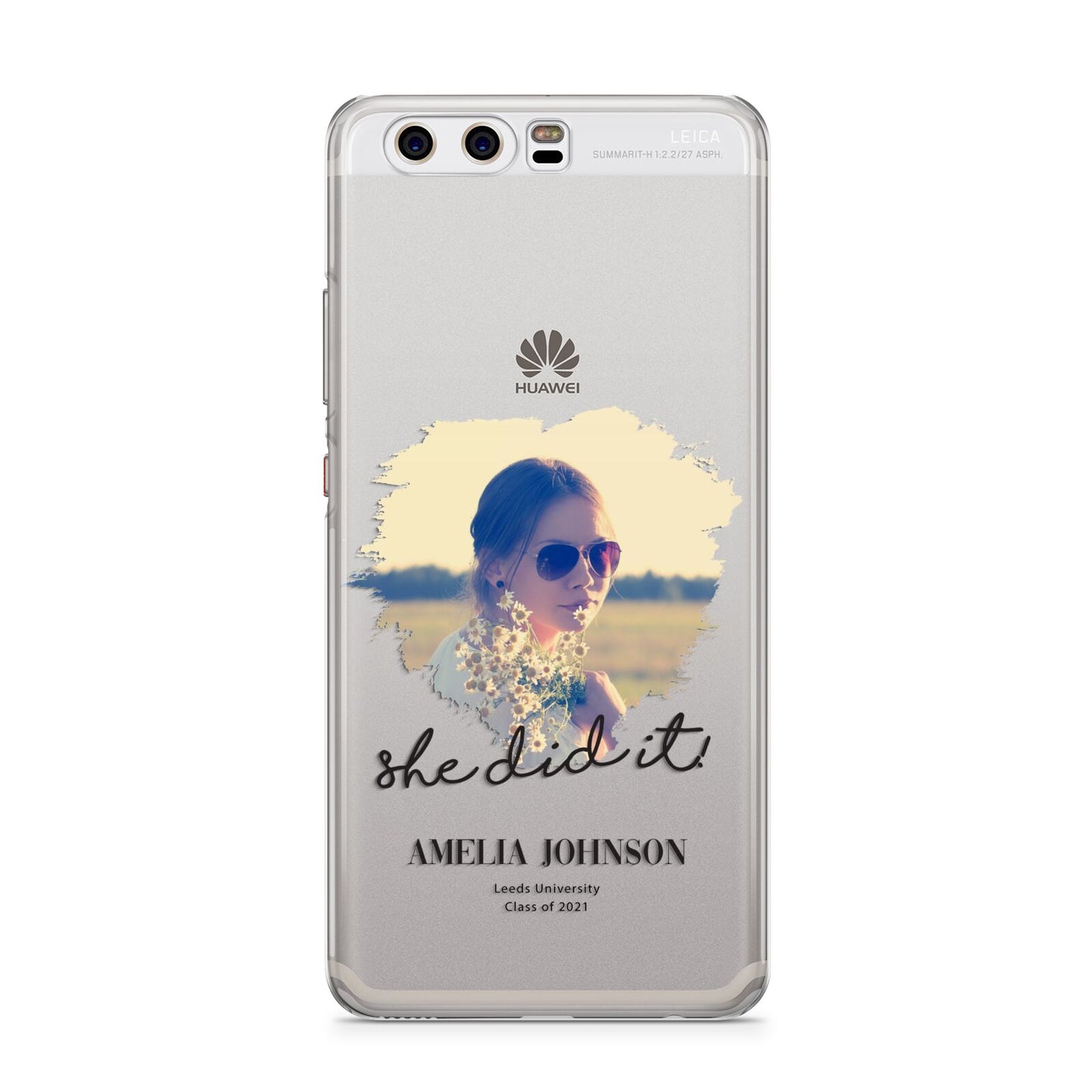 She Did It Graduation Photo with Name Huawei P10 Phone Case