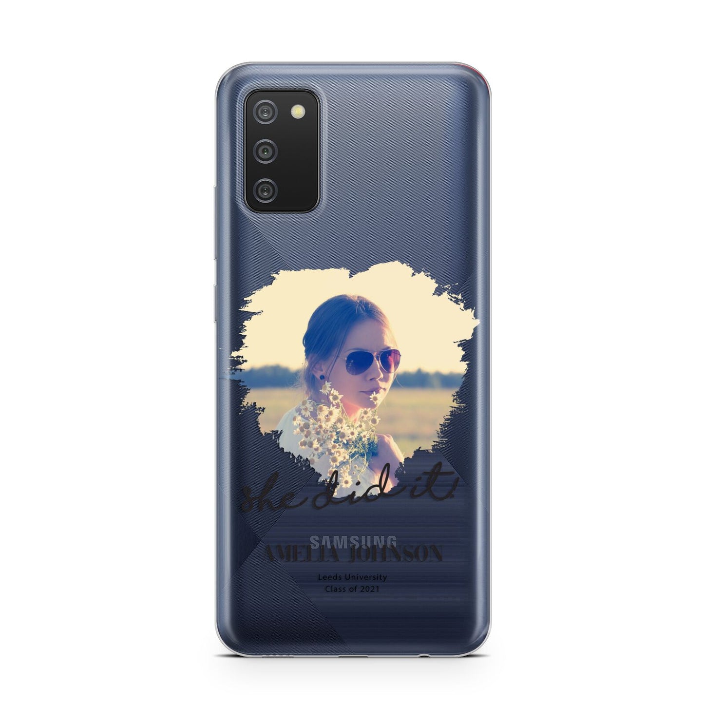 She Did It Graduation Photo with Name Samsung A02s Case