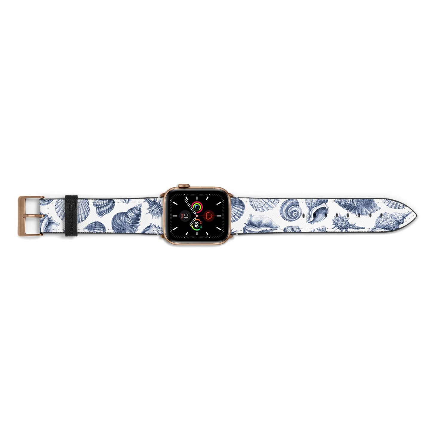 Shell Apple Watch Strap Landscape Image Gold Hardware