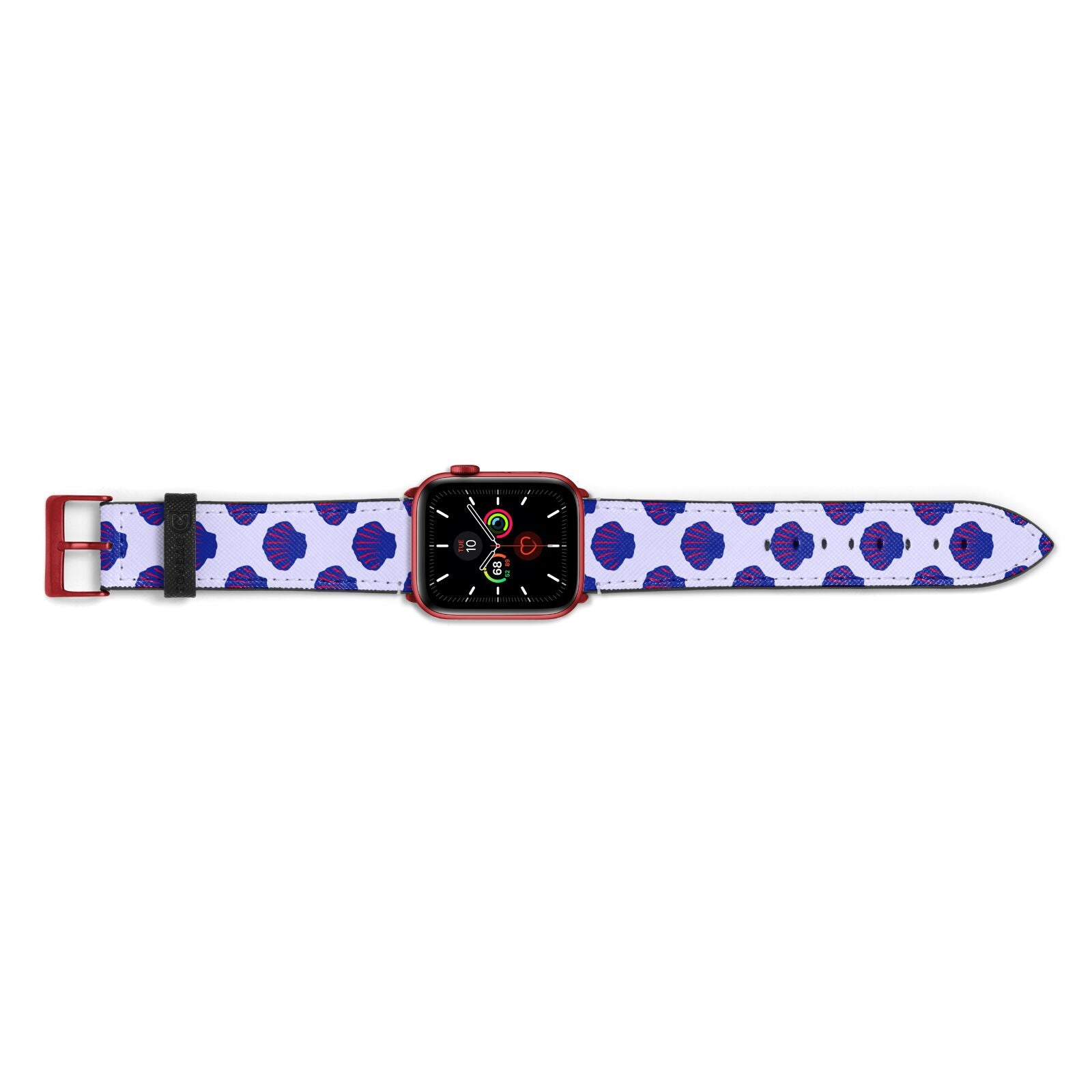 Shell Pattern Apple Watch Strap Landscape Image Red Hardware