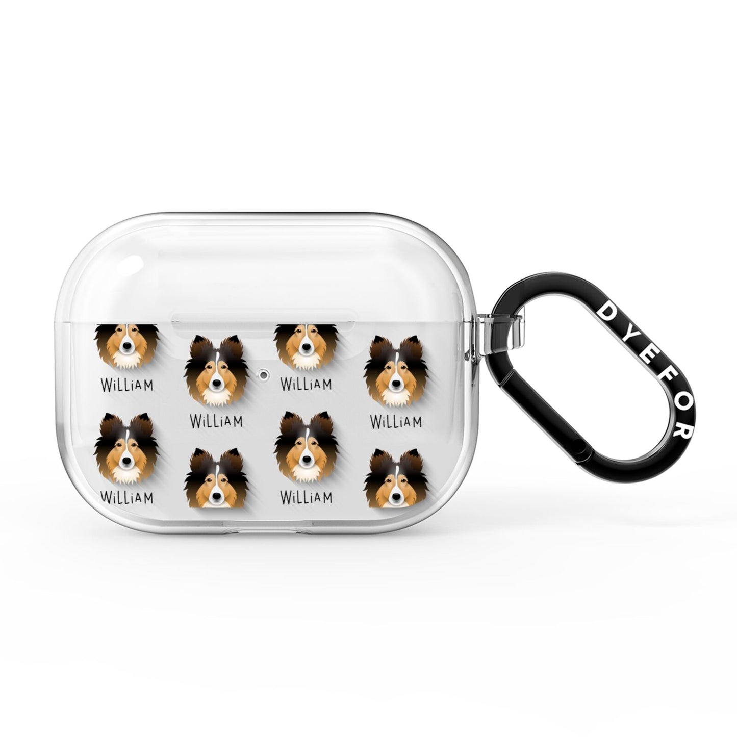 Shetland Sheepdog Icon with Name AirPods Pro Clear Case