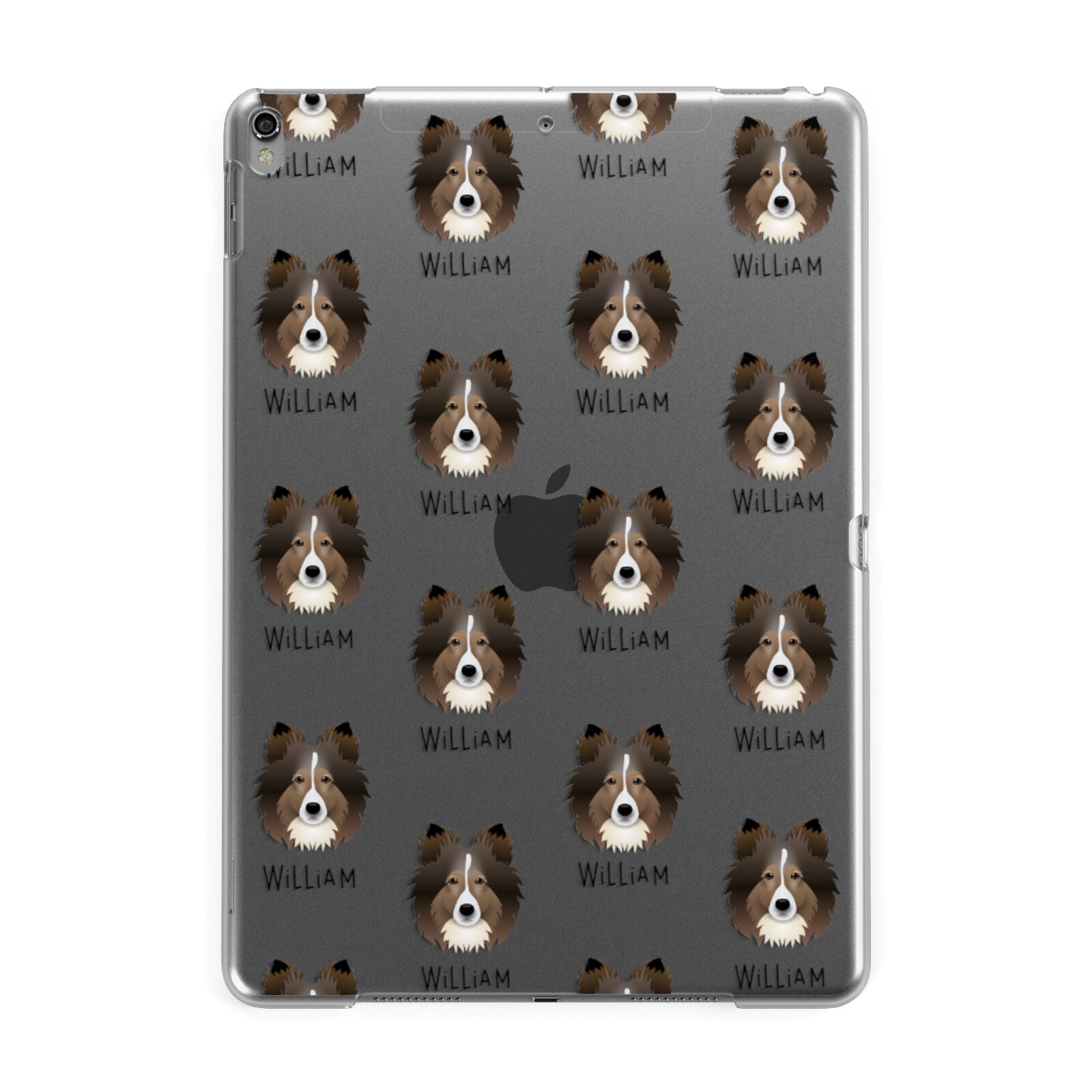 Shetland Sheepdog Icon with Name Apple iPad Grey Case