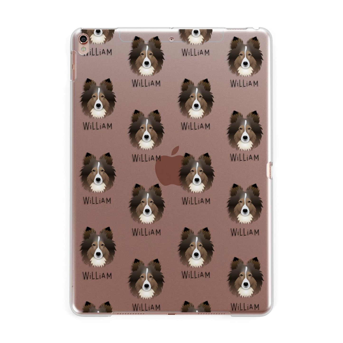 Shetland Sheepdog Icon with Name Apple iPad Rose Gold Case