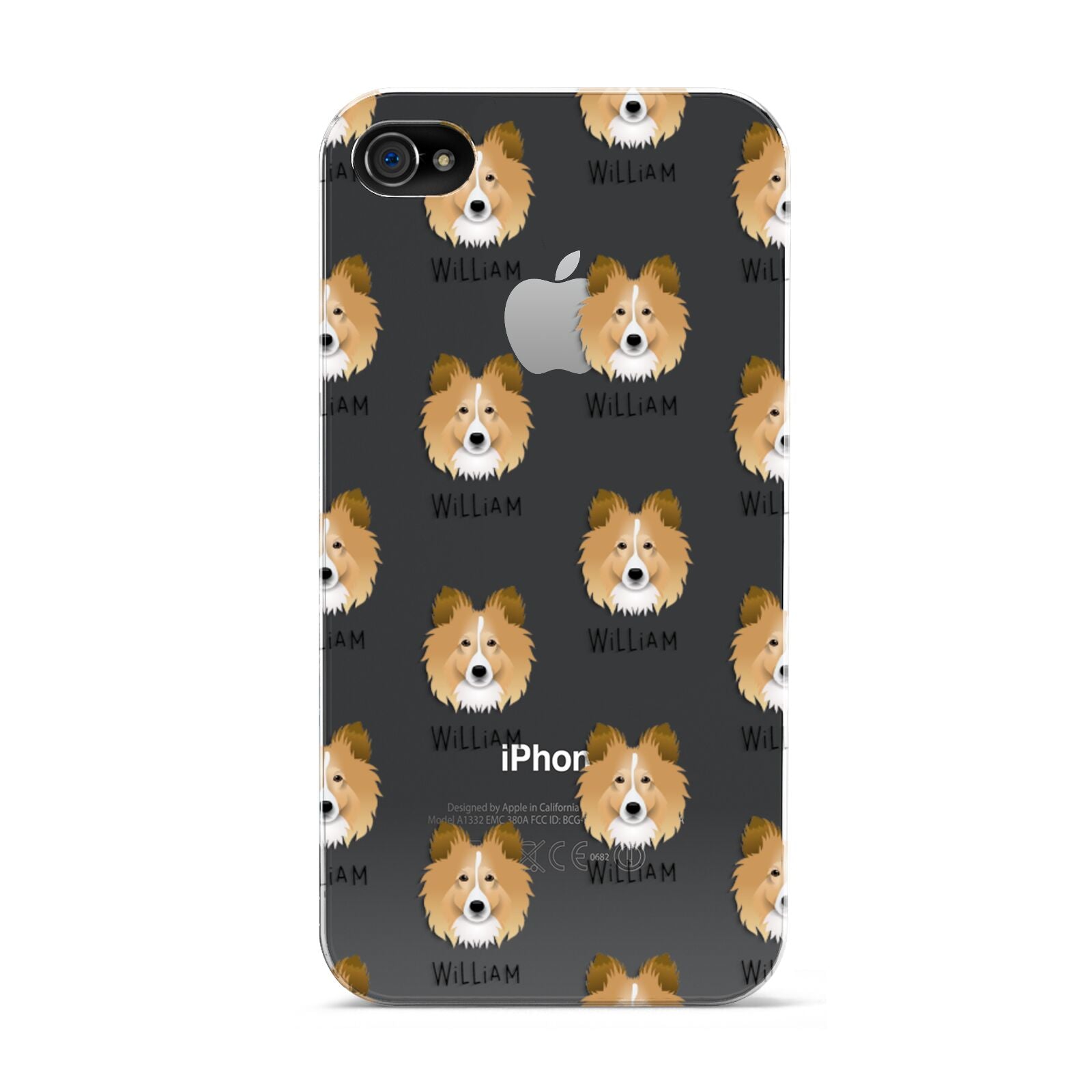 Shetland Sheepdog Icon with Name Apple iPhone 4s Case