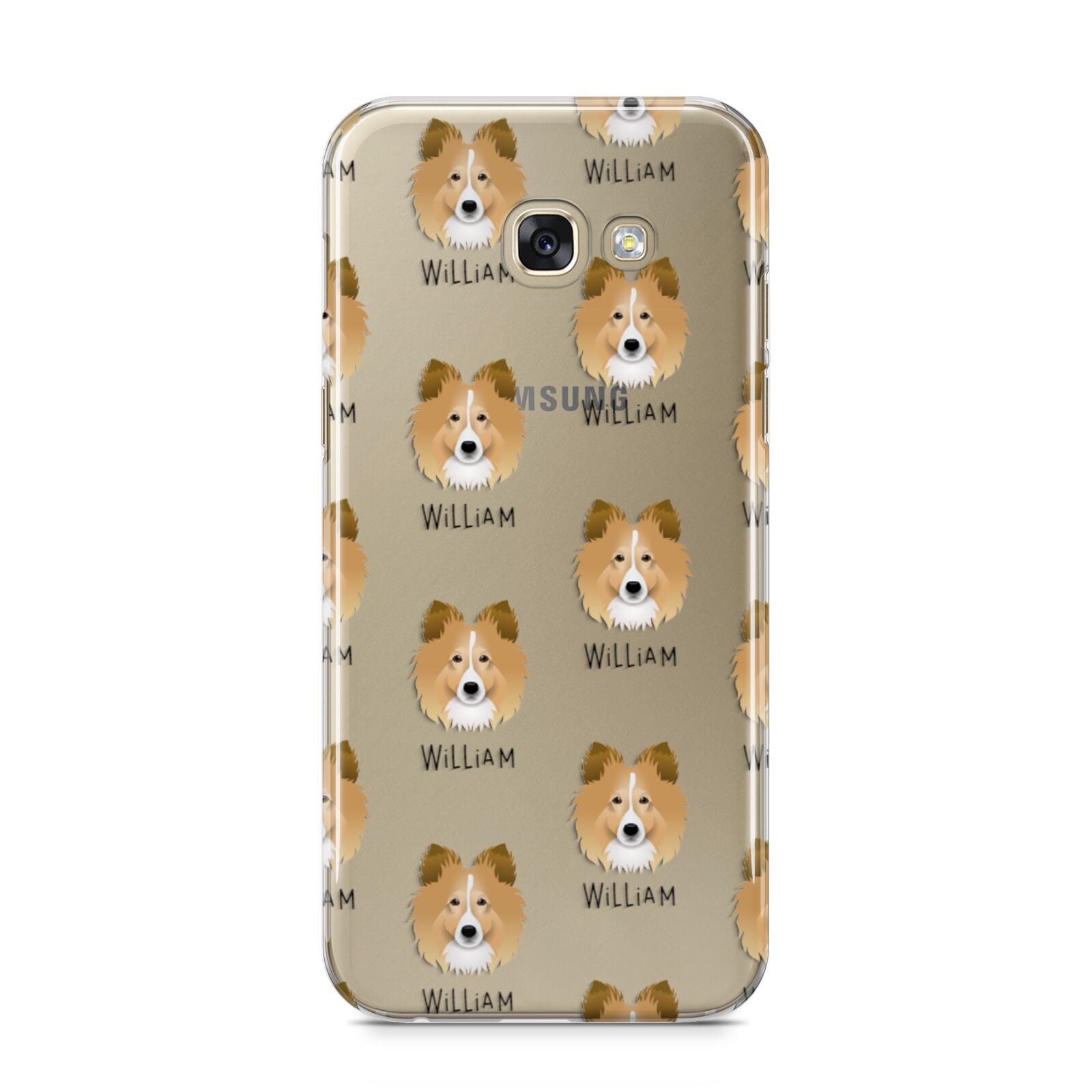 Shetland Sheepdog Icon with Name Samsung Galaxy A5 2017 Case on gold phone