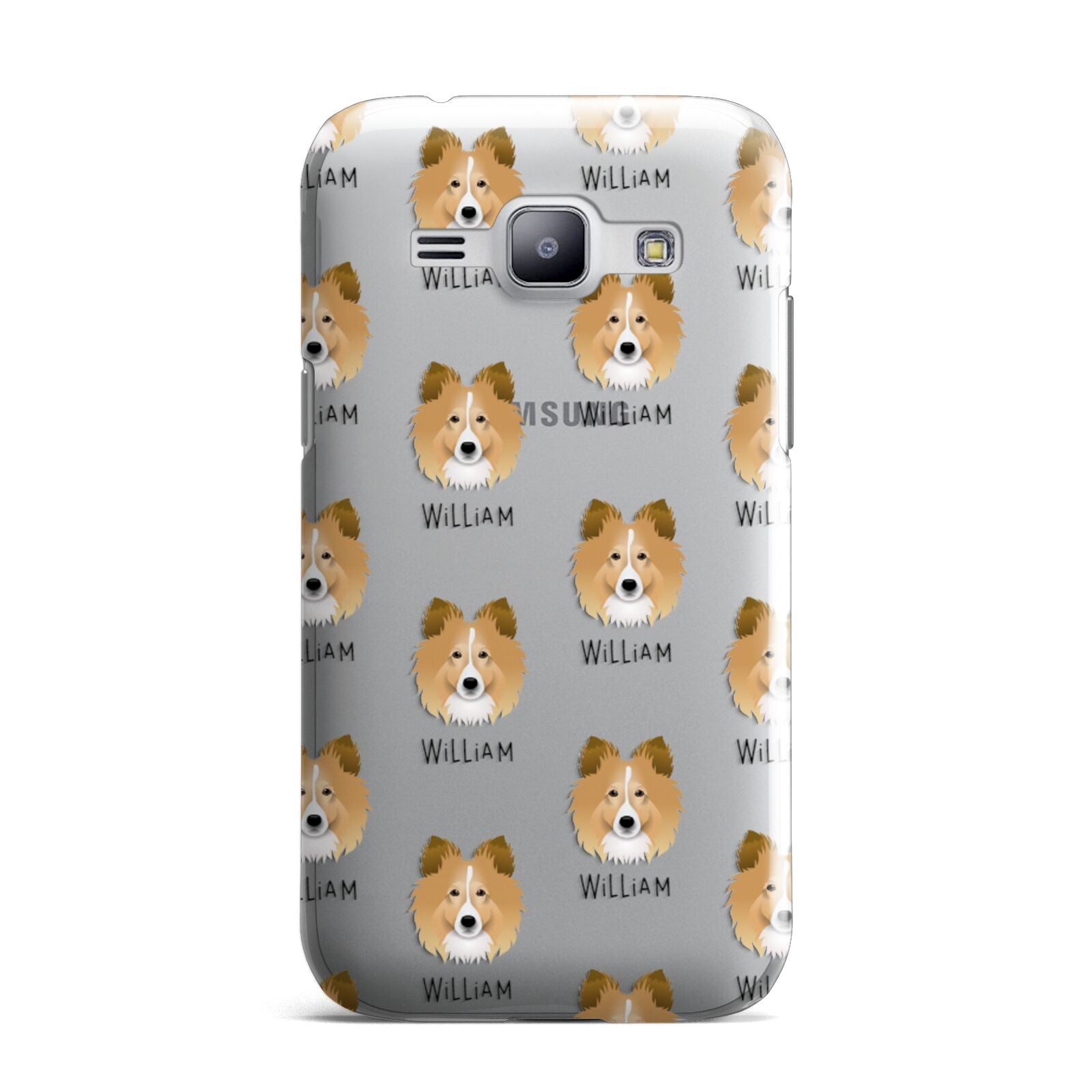 Shetland Sheepdog Icon with Name Samsung Galaxy J1 2015 Case