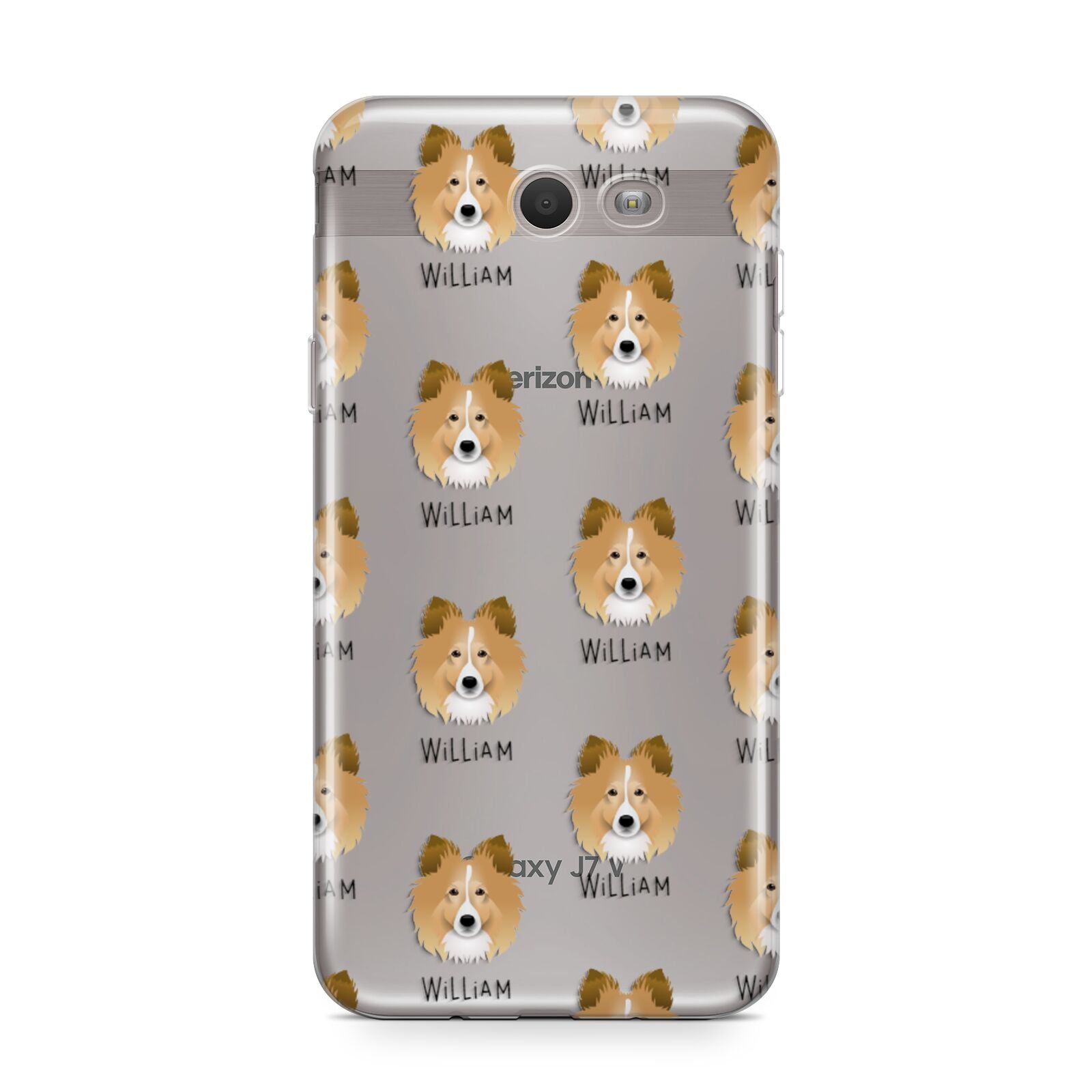 Shetland Sheepdog Icon with Name Samsung Galaxy J7 2017 Case