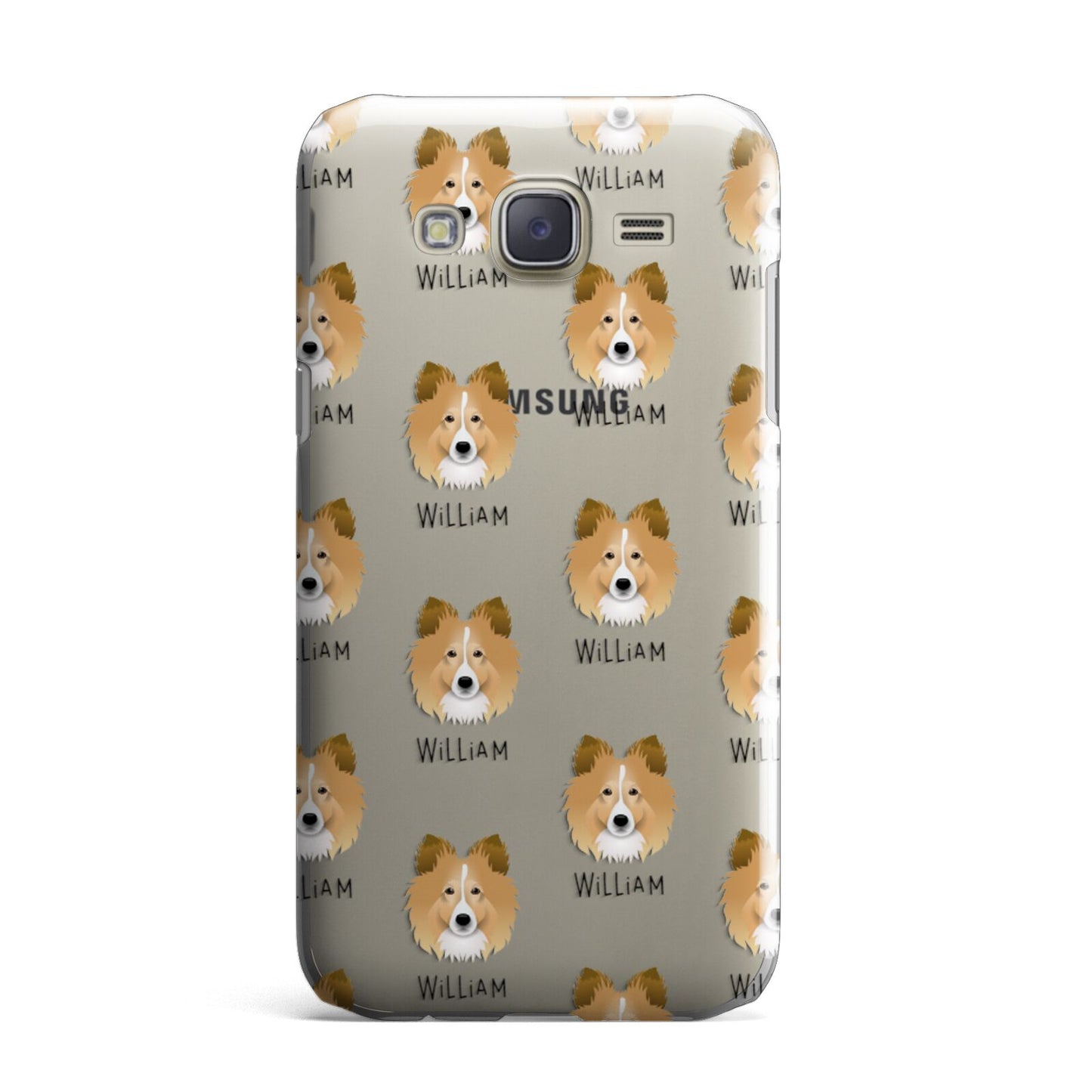 Shetland Sheepdog Icon with Name Samsung Galaxy J7 Case