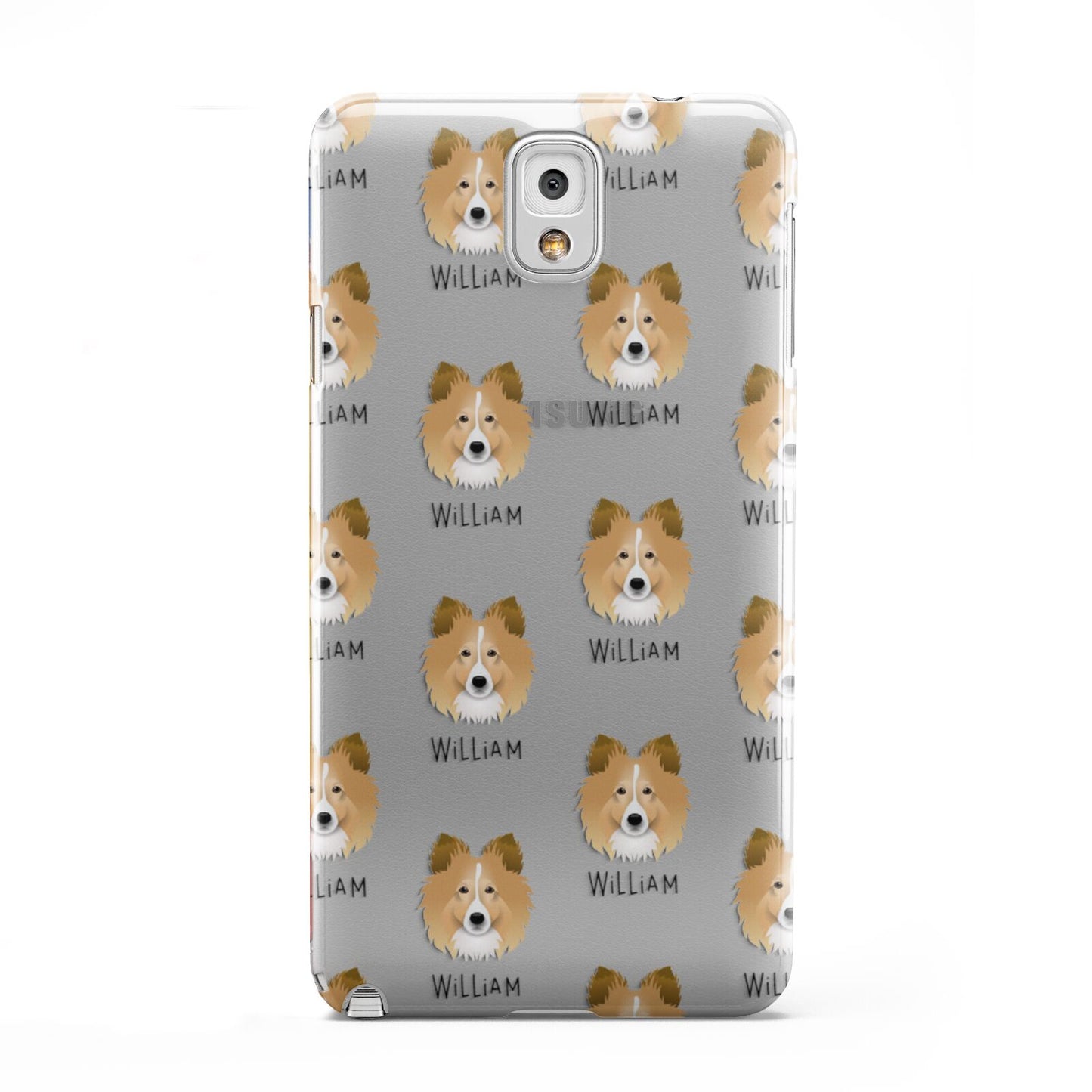 Shetland Sheepdog Icon with Name Samsung Galaxy Note 3 Case