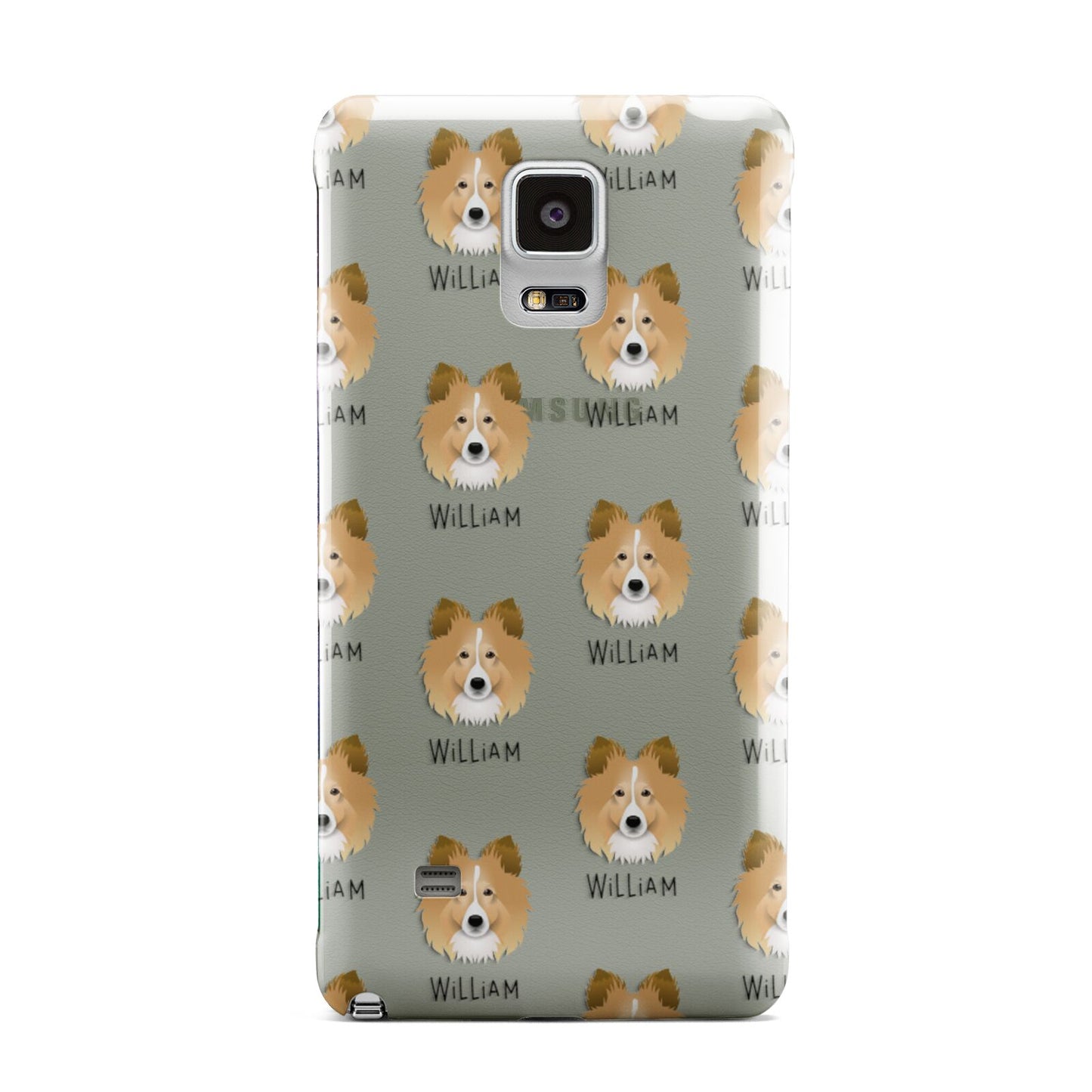 Shetland Sheepdog Icon with Name Samsung Galaxy Note 4 Case