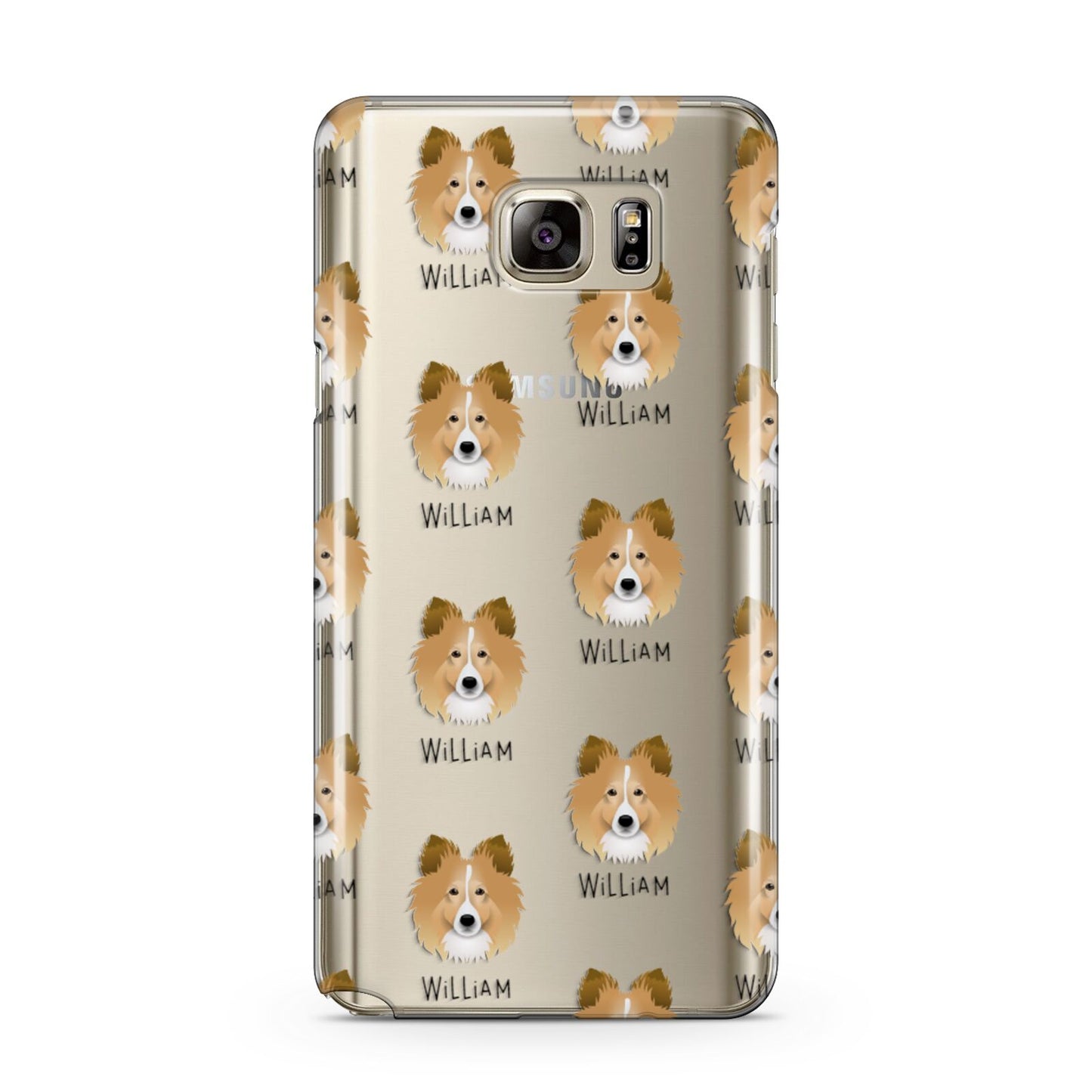 Shetland Sheepdog Icon with Name Samsung Galaxy Note 5 Case