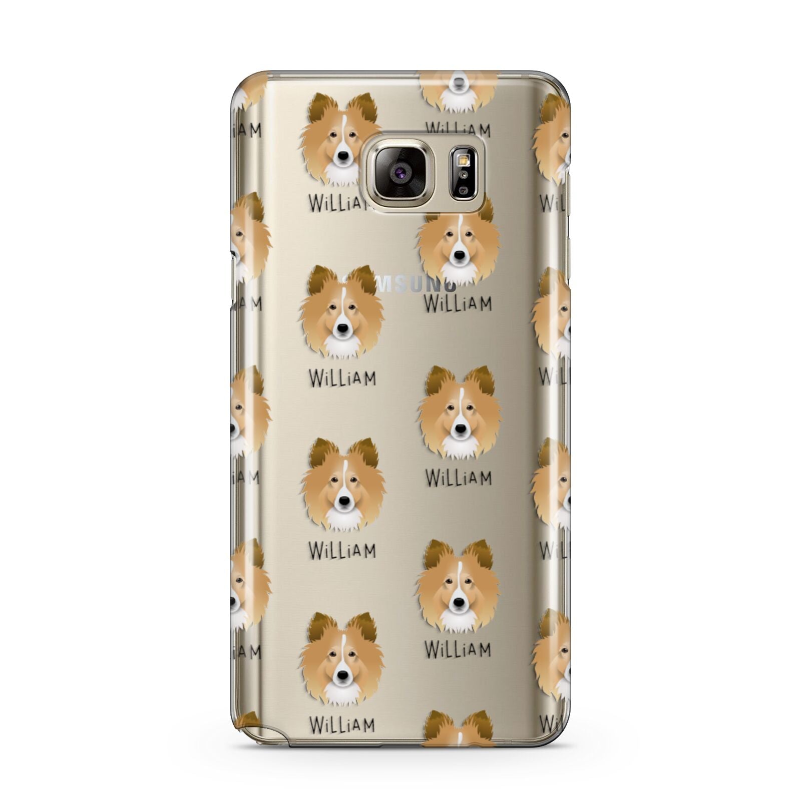 Shetland Sheepdog Icon with Name Samsung Galaxy Note 5 Case