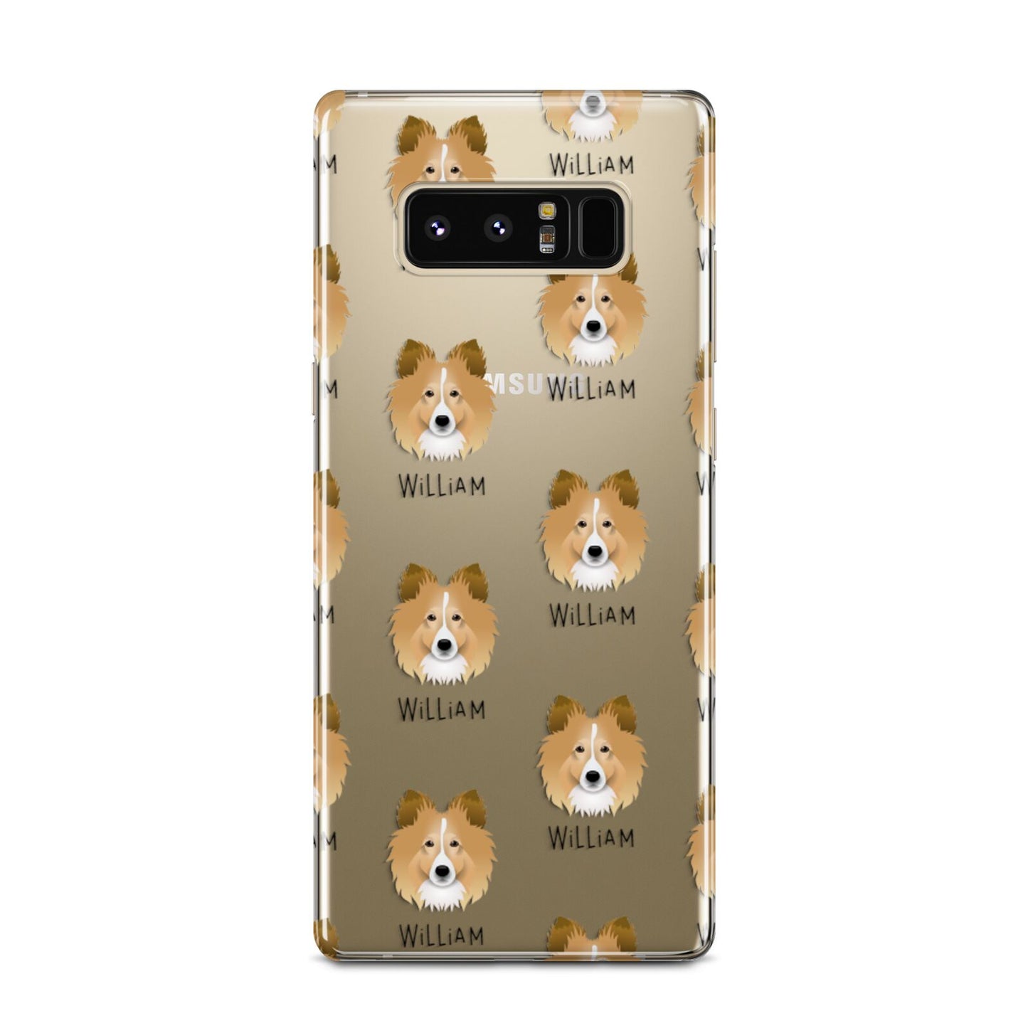 Shetland Sheepdog Icon with Name Samsung Galaxy Note 8 Case