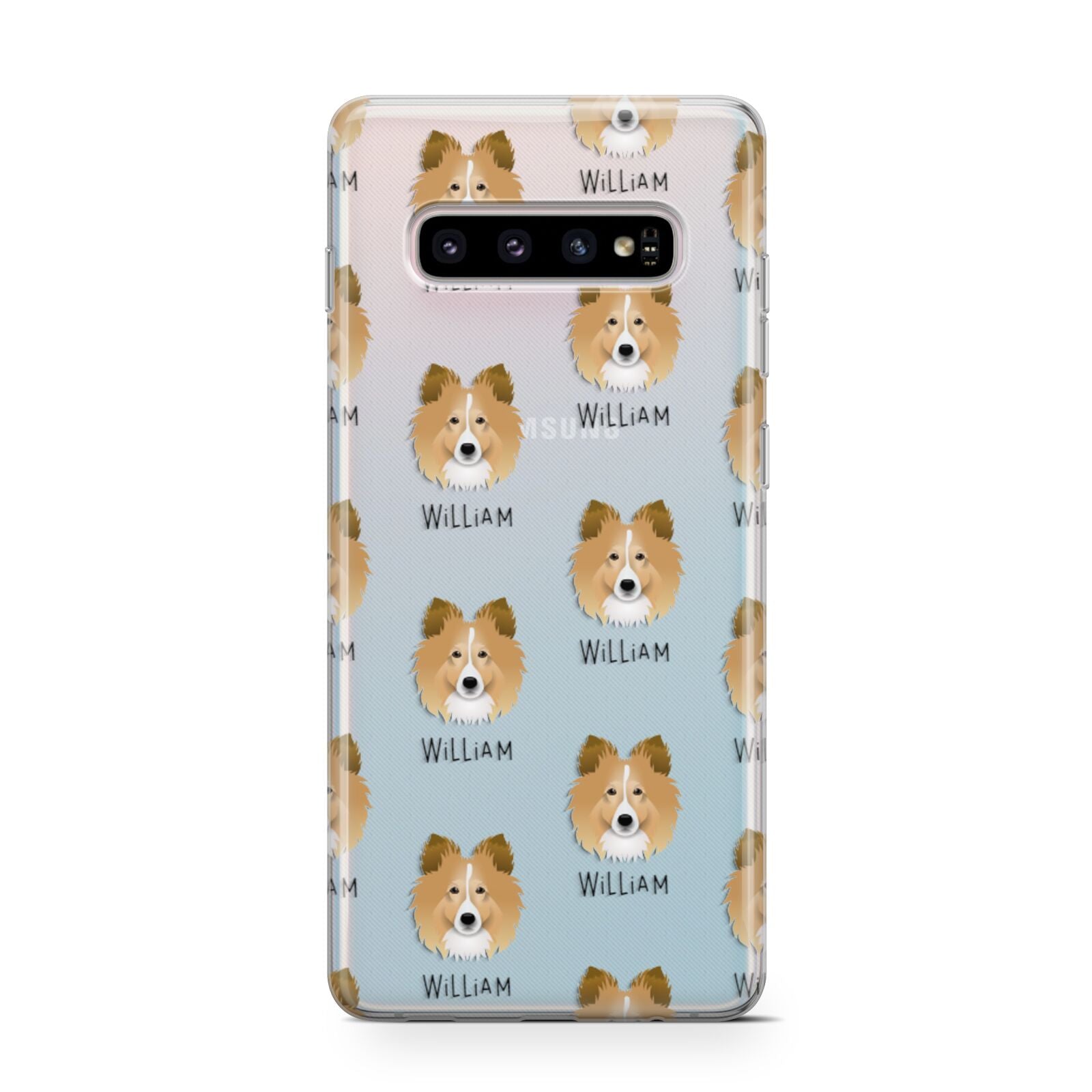 Shetland Sheepdog Icon with Name Samsung Galaxy S10 Case