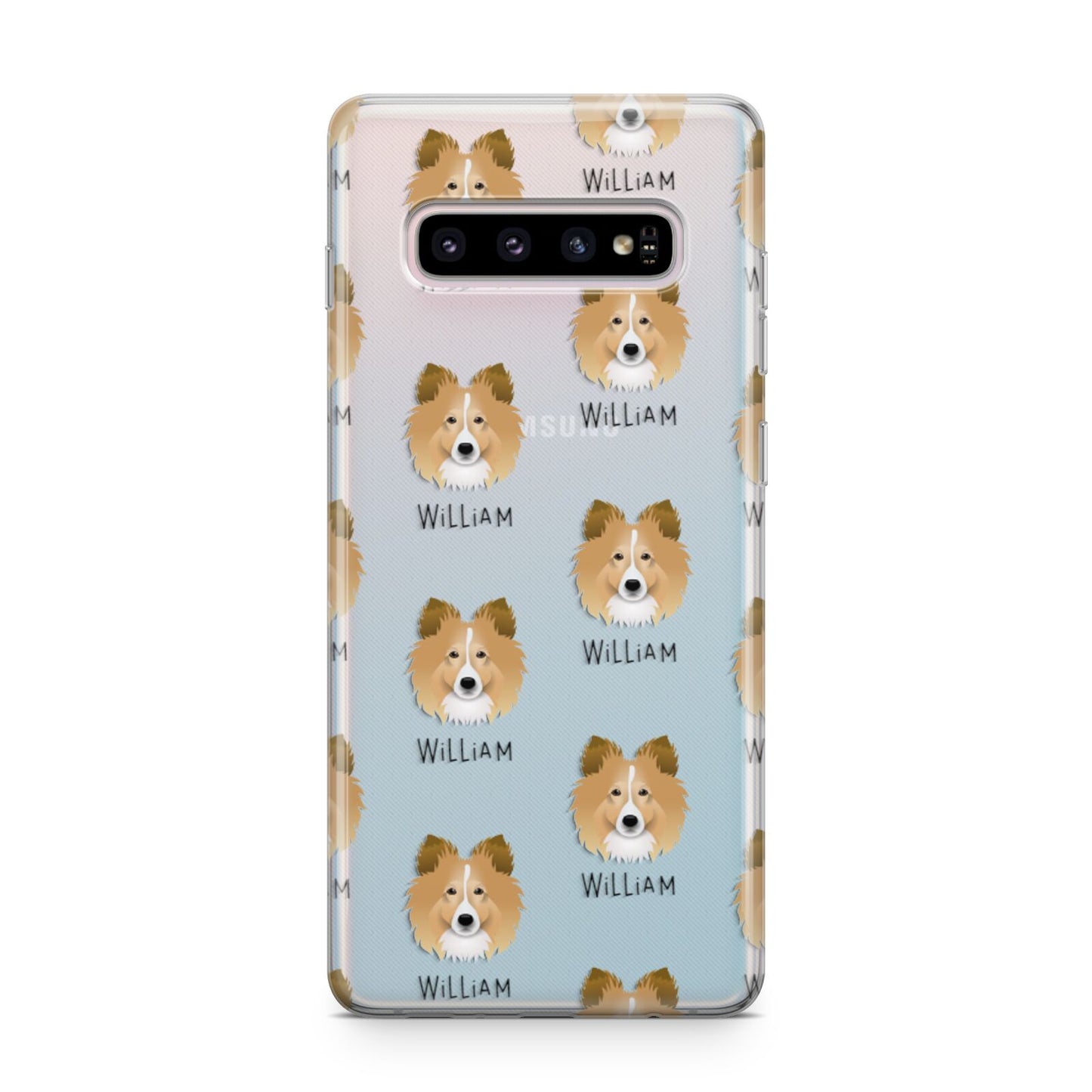 Shetland Sheepdog Icon with Name Samsung Galaxy S10 Plus Case