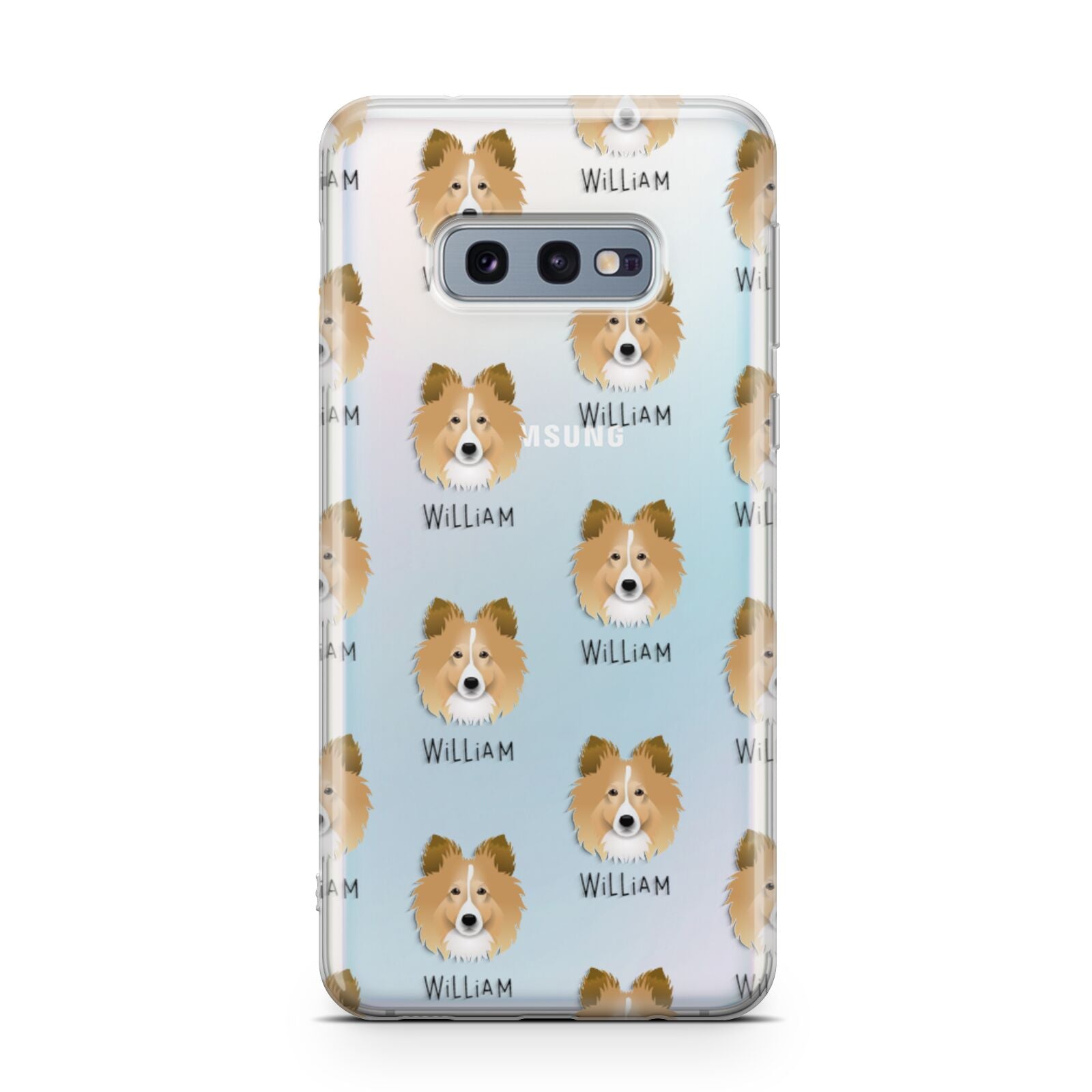 Shetland Sheepdog Icon with Name Samsung Galaxy S10E Case