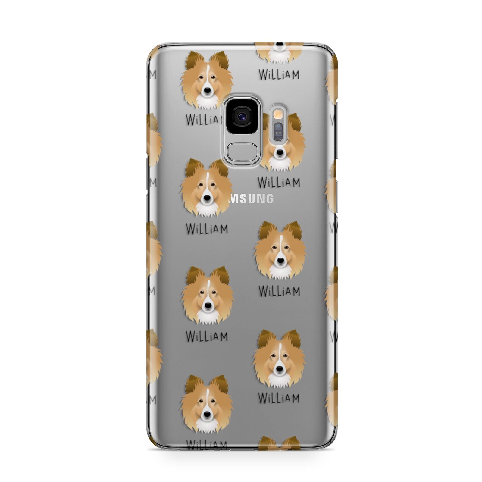 Shetland Sheepdog Icon with Name Samsung Galaxy S9 Case