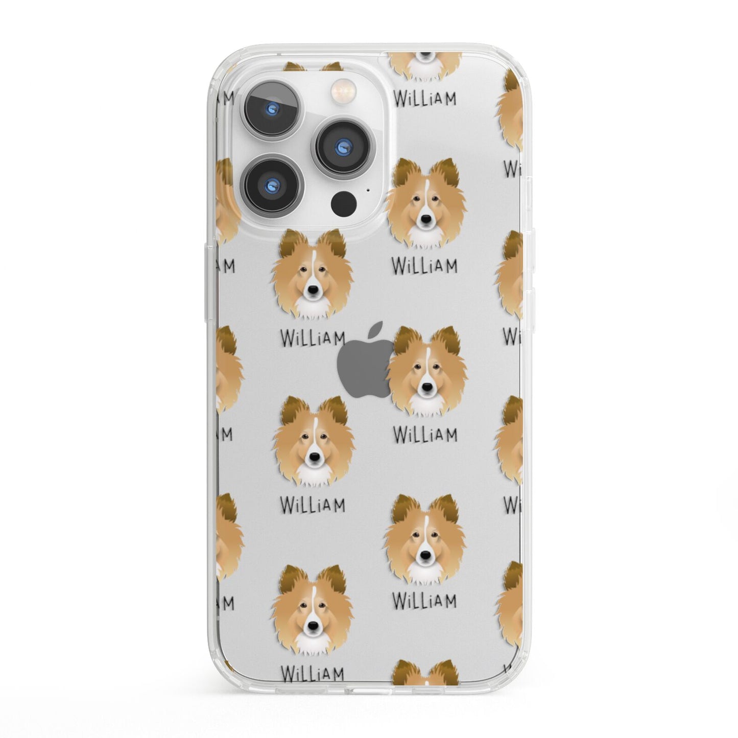 Shetland Sheepdog Icon with Name iPhone 13 Pro Clear Bumper Case