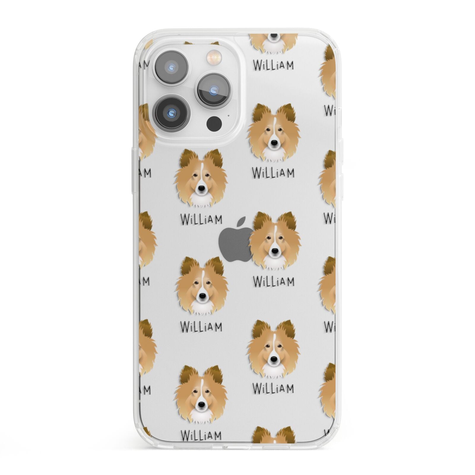 Shetland Sheepdog Icon with Name iPhone 13 Pro Max Clear Bumper Case