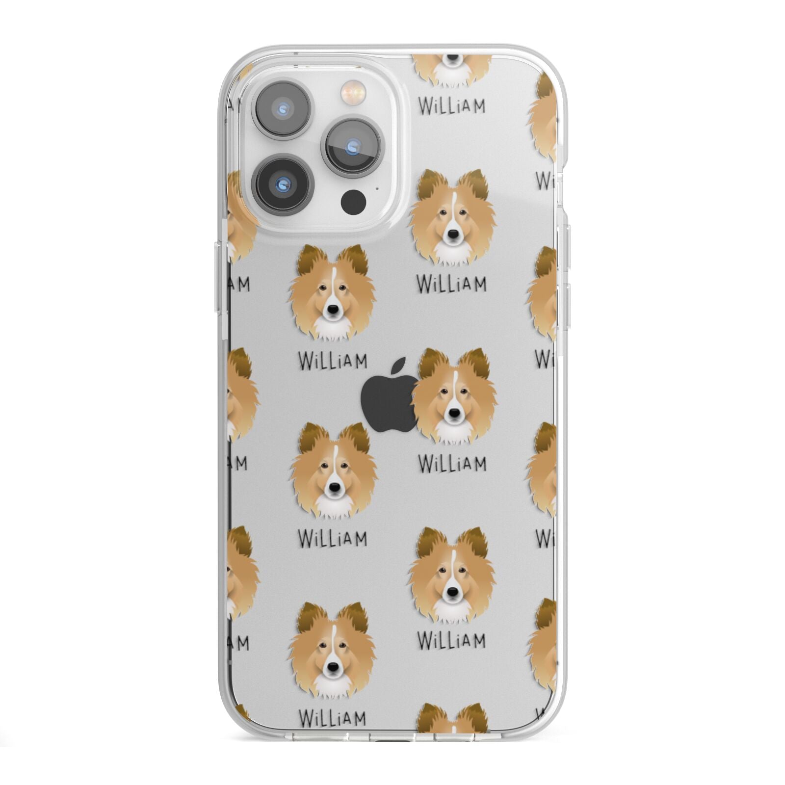 Shetland Sheepdog Icon with Name iPhone 13 Pro Max TPU Impact Case with White Edges