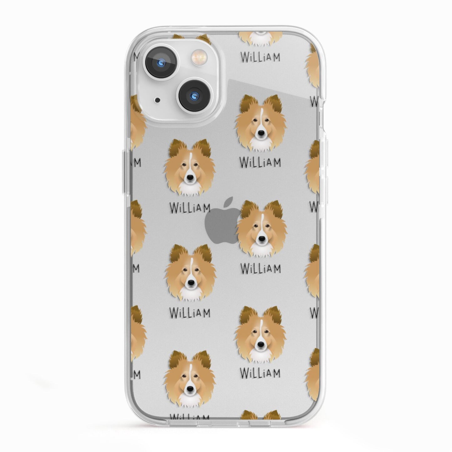 Shetland Sheepdog Icon with Name iPhone 13 TPU Impact Case with White Edges