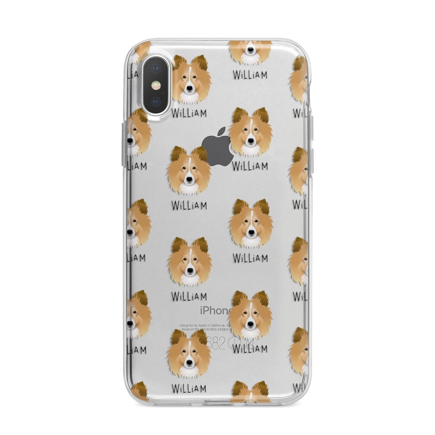 Shetland Sheepdog Icon with Name iPhone X Bumper Case on Silver iPhone Alternative Image 1