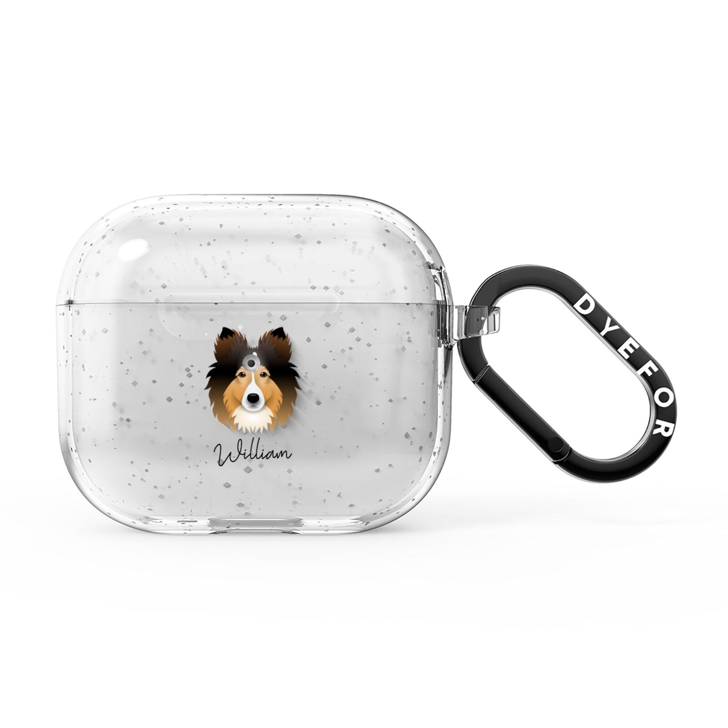 Shetland Sheepdog Personalised AirPods Glitter Case 3rd Gen