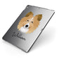 Shetland Sheepdog Personalised Apple iPad Case on Grey iPad Side View