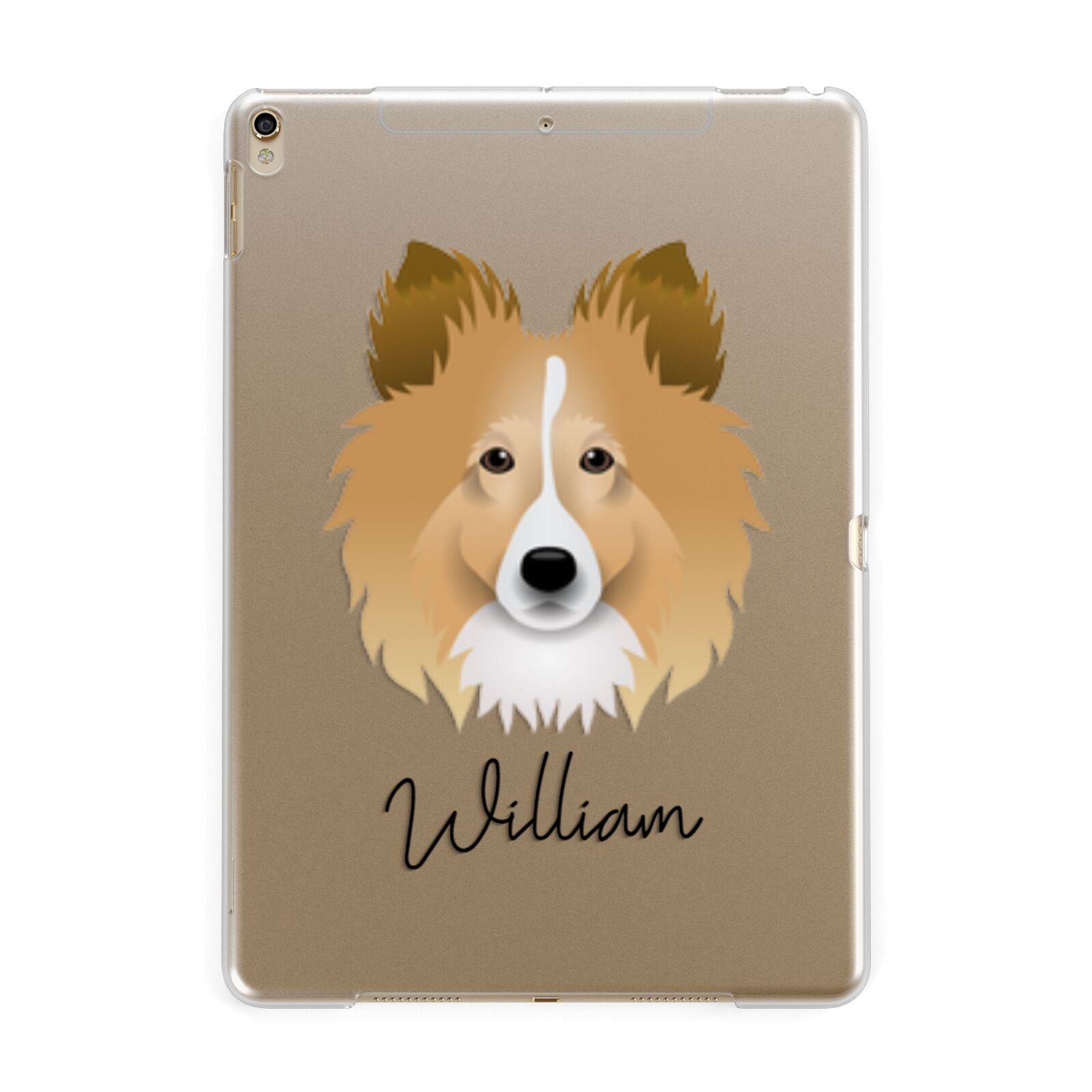 Shetland Sheepdog Personalised Apple iPad Gold Case