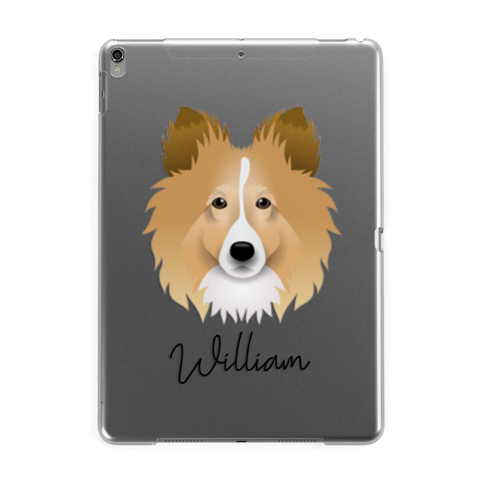 Shetland Sheepdog Personalised Apple iPad Grey Case