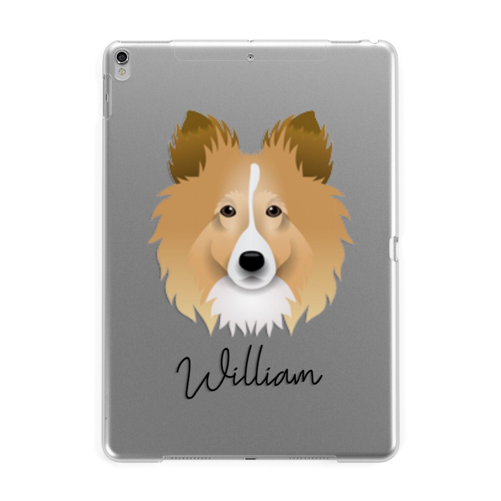 Shetland Sheepdog Personalised Apple iPad Silver Case