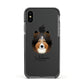 Shetland Sheepdog Personalised Apple iPhone Xs Impact Case Black Edge on Black Phone