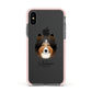 Shetland Sheepdog Personalised Apple iPhone Xs Impact Case Pink Edge on Black Phone