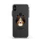 Shetland Sheepdog Personalised Apple iPhone Xs Impact Case White Edge on Black Phone