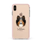 Shetland Sheepdog Personalised Apple iPhone Xs Max Impact Case Pink Edge on Gold Phone