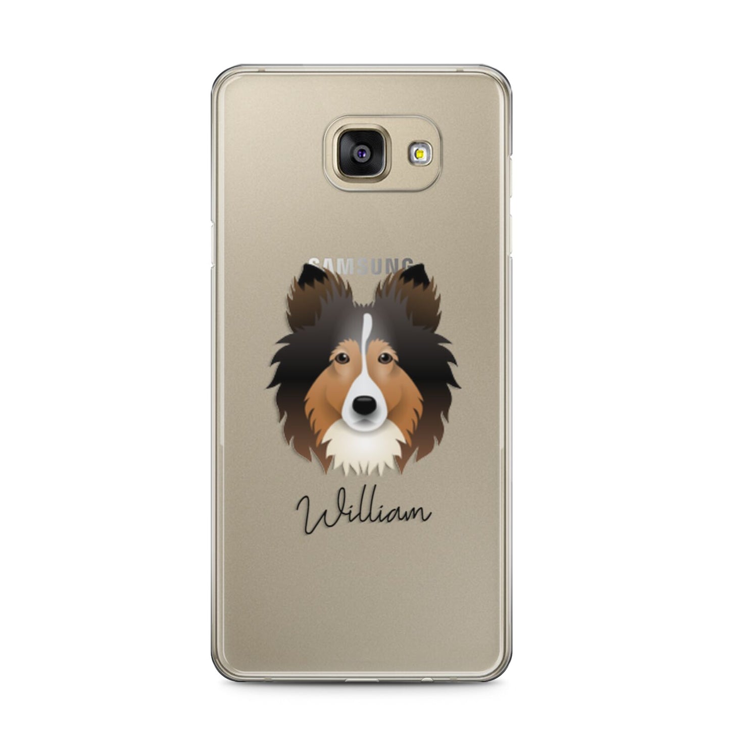 Shetland Sheepdog Personalised Samsung Galaxy A5 2016 Case on gold phone