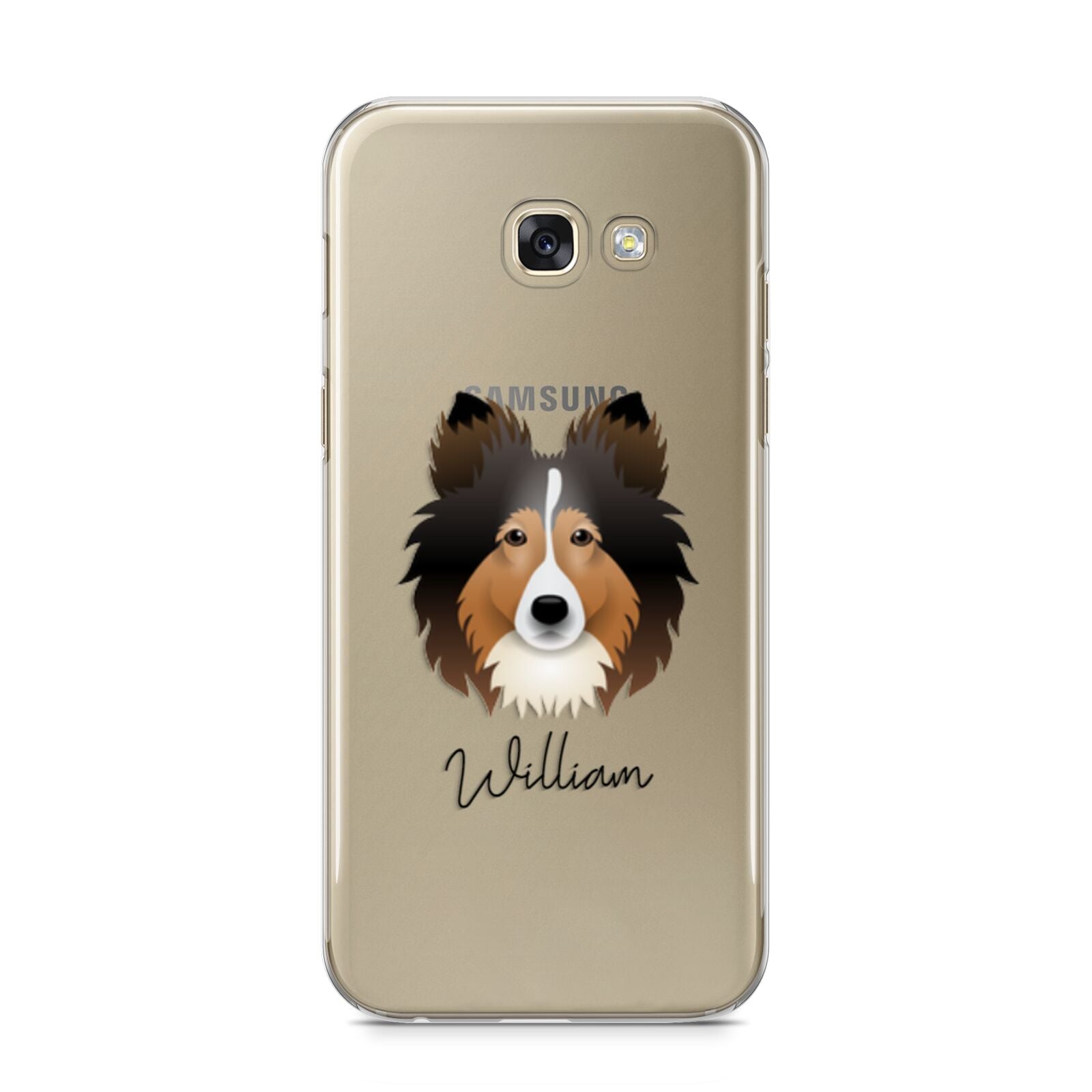 Shetland Sheepdog Personalised Samsung Galaxy A5 2017 Case on gold phone