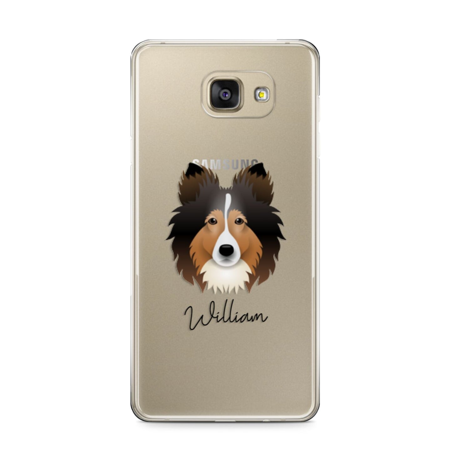 Shetland Sheepdog Personalised Samsung Galaxy A9 2016 Case on gold phone