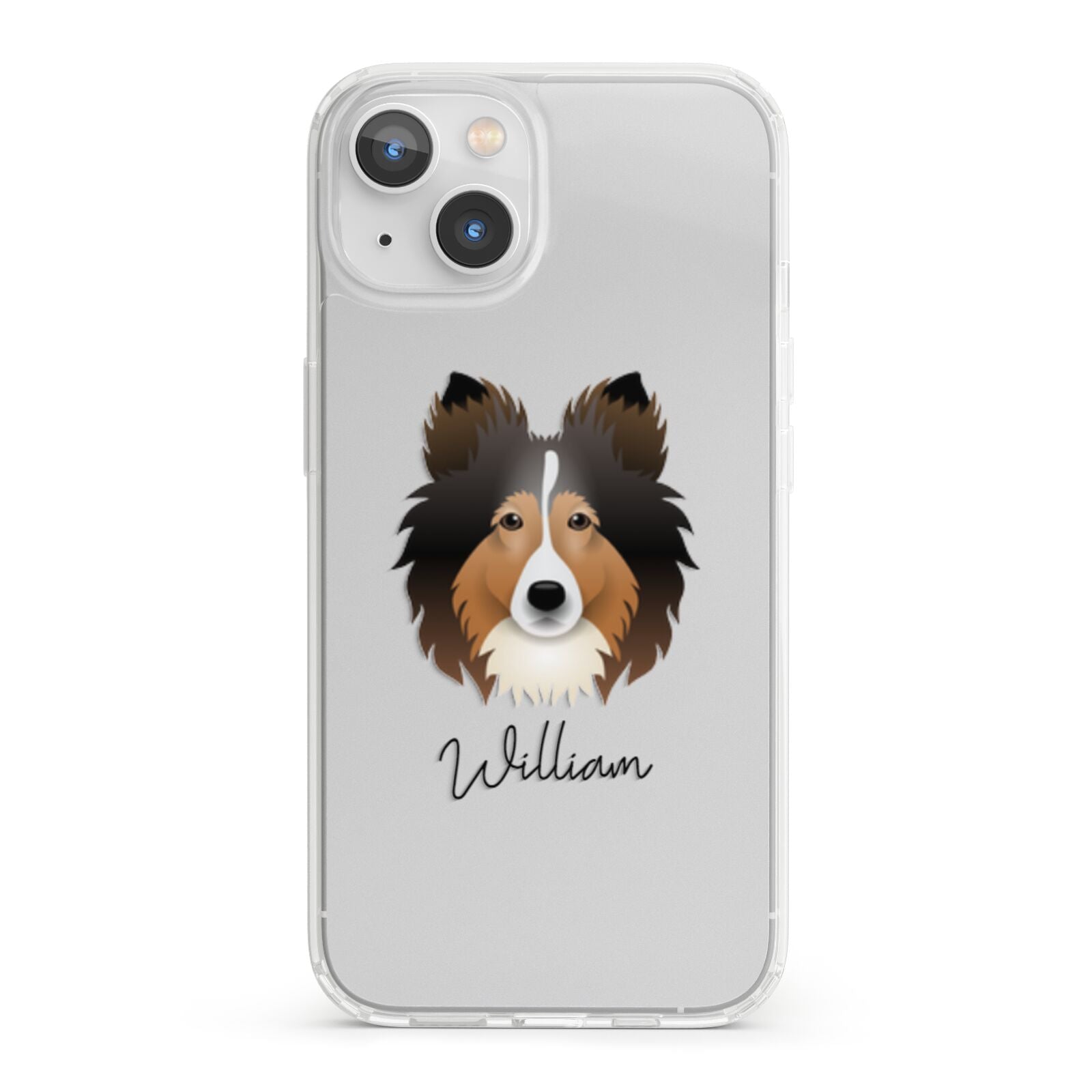 Shetland Sheepdog Personalised iPhone 13 Clear Bumper Case