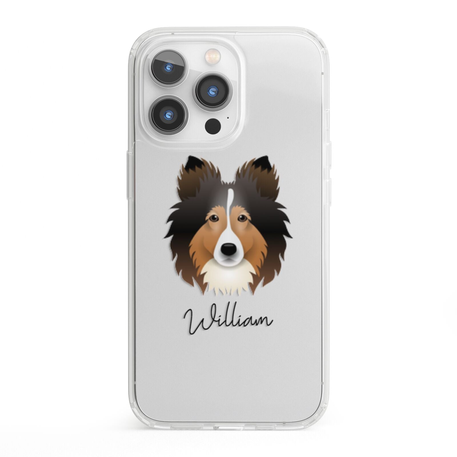 Shetland Sheepdog Personalised iPhone 13 Pro Clear Bumper Case