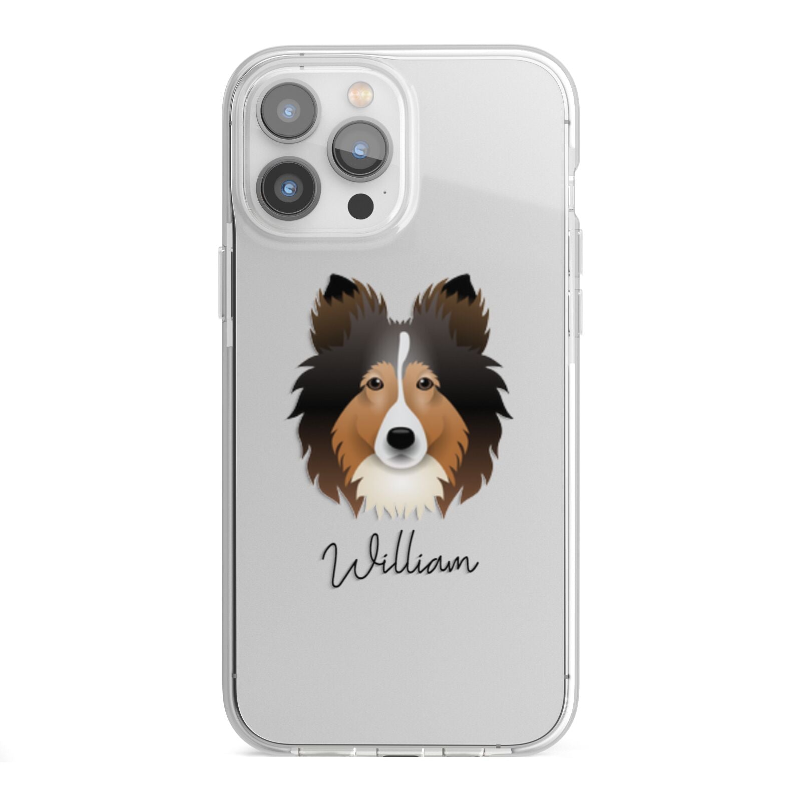 Shetland Sheepdog Personalised iPhone 13 Pro Max TPU Impact Case with White Edges