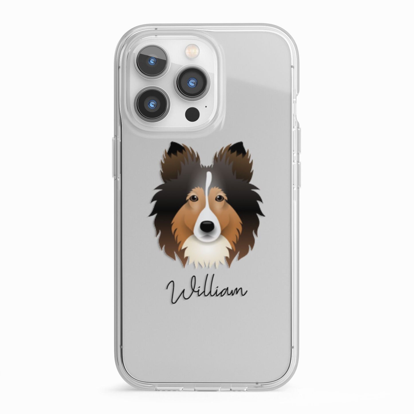 Shetland Sheepdog Personalised iPhone 13 Pro TPU Impact Case with White Edges